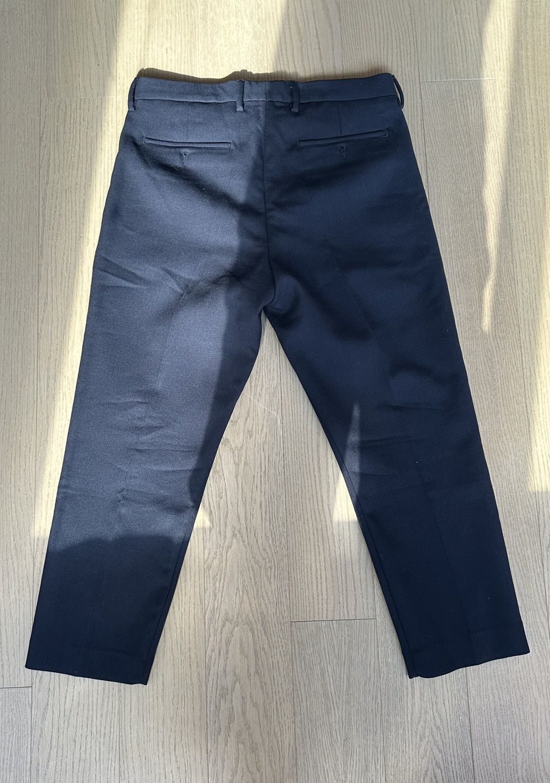 NN07 FRITZ 1091 NAVY BLUE Cropped Wool Trousers Size US 33 - 3 Thumbnail