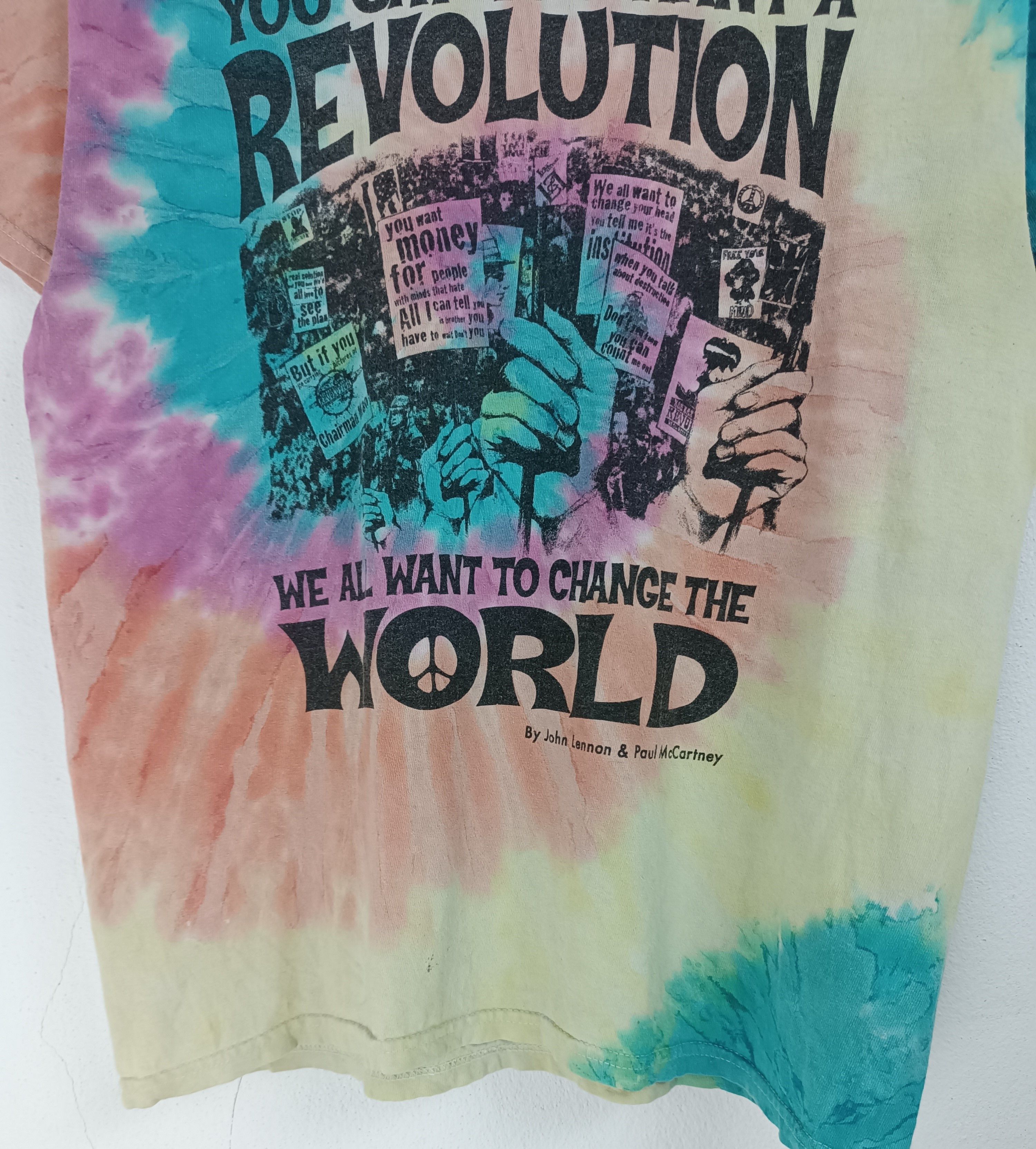 Vintage VINTAGE REVOLUTION JOHN LENNON MCCARTNEY BEATLES TIE DYE TEE Size US M / EU 48-50 / 2 - 8 Thumbnail