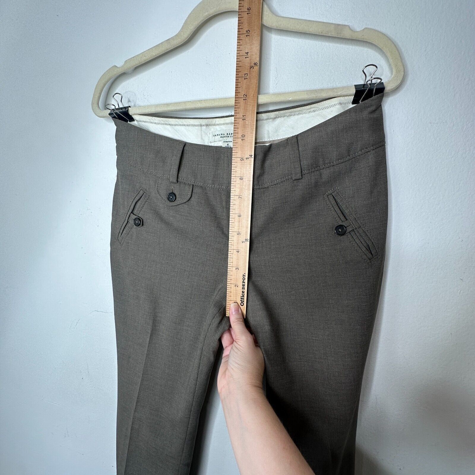 Banana Republic Banana Republic Brown Martin Fit Wide Leg Cuffed Trouser 4 Size 27" / US 4 / IT 40 - 10 Thumbnail