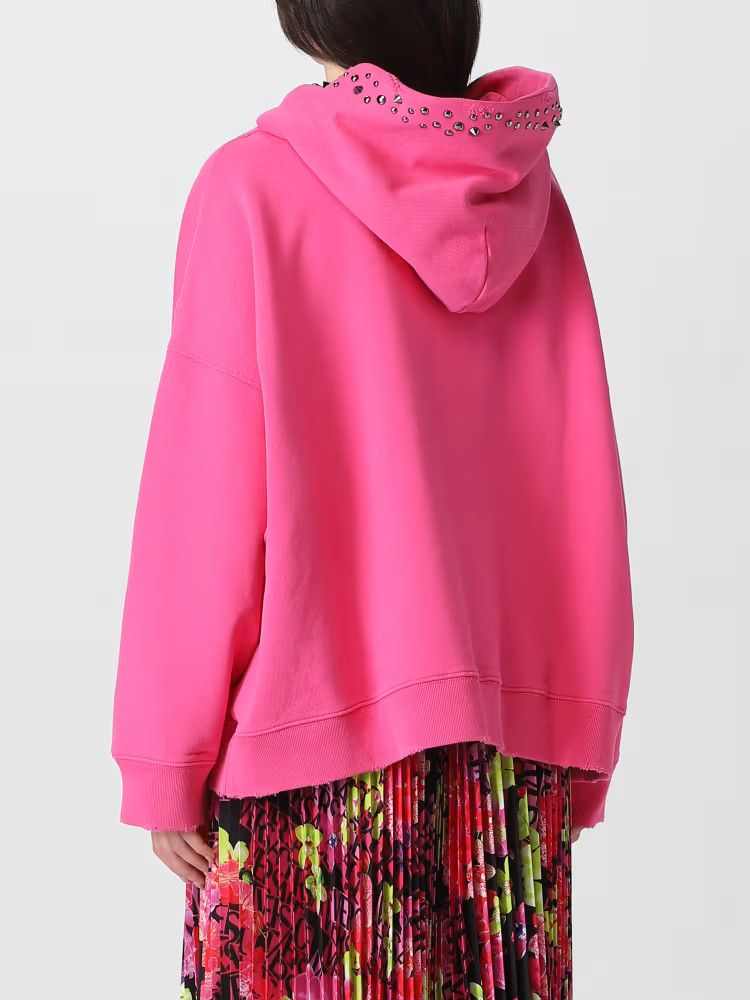 Versace o1y0226 Logo Hoodie in Fuchsia Size S / US 4 / IT 40 - 3 Thumbnail