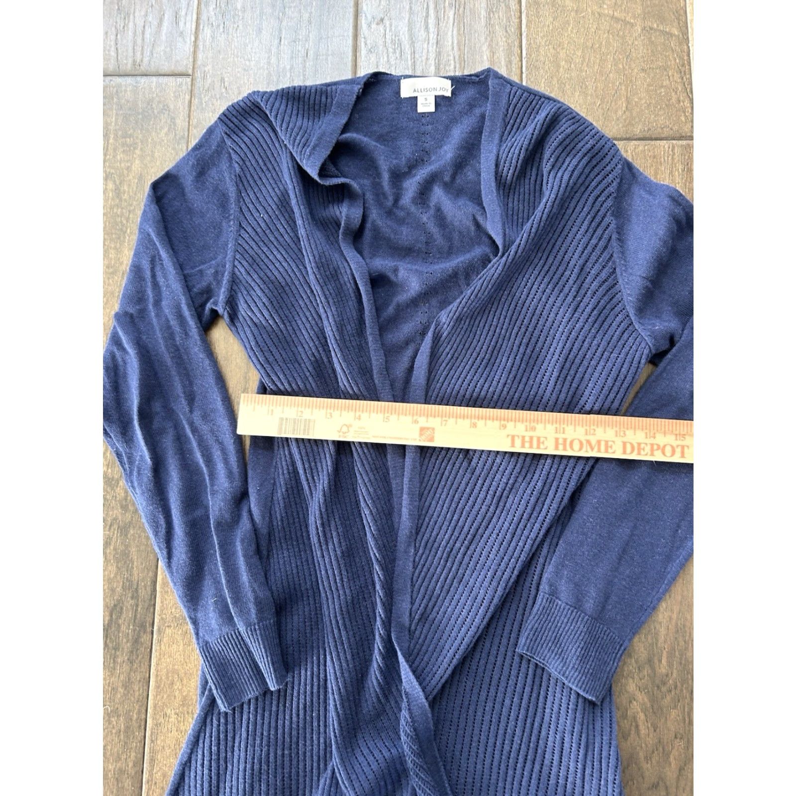 Vintage Allison Joy Cardigan Sweater Blue Open Front Cotton Blend Women's Small Cardigan Womens Small Blue Cotton Blend Open Front Sweater Size S / US 4 / IT 40 - 4 Thumbnail