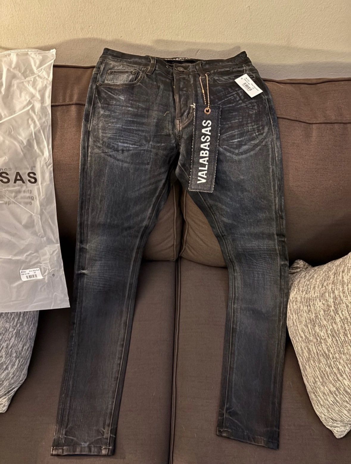 Valabasas Valabasas Dirty Indigo Waxed Jeans – Size 32 – New With Tags Size US 32 / EU 48 - 1 Thumbnail