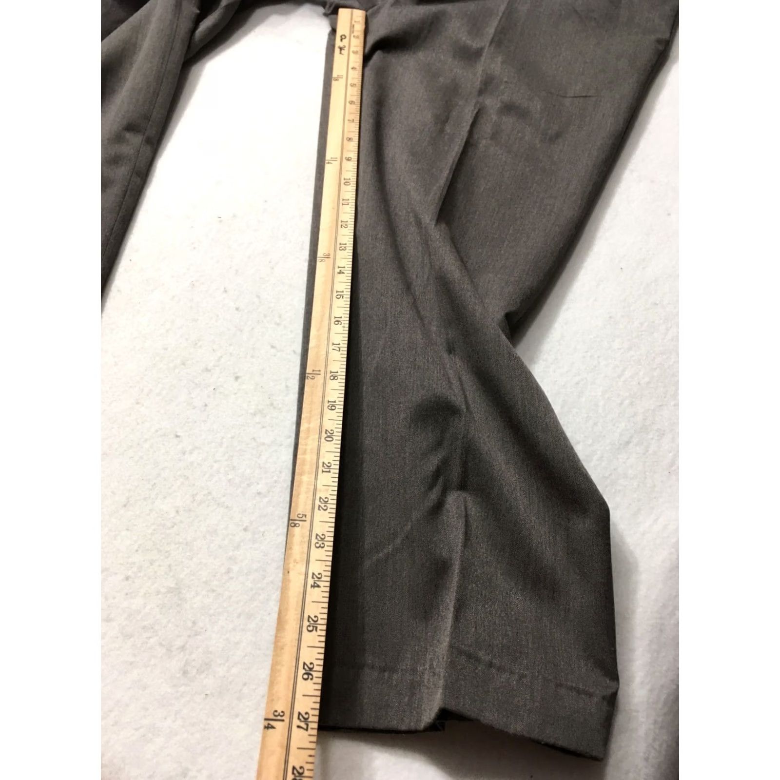 Vintage Louis Raphael Dress Pants Men 34x27 Charcoal poly/rayon Like Slacks Dress Pants, Gray, 34, Regular) Size US 34 / EU 50 - 4 Thumbnail