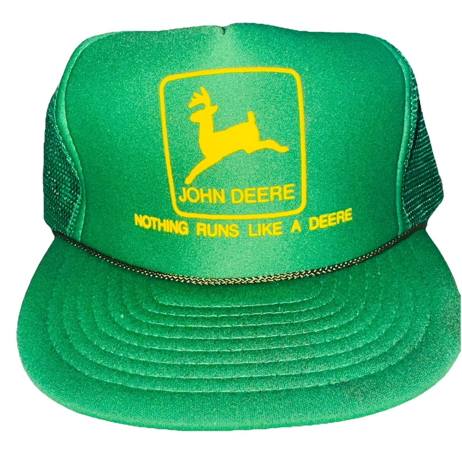 NEW Vintage 80s SnapBack Trucker Hat John Deere Rope Flat