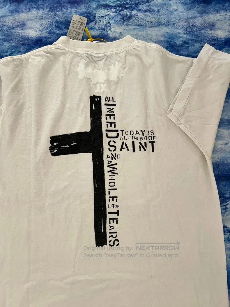 Saint Michael Saint Michael Distressed White Short Sleeve Size US XL / EU 56 / 4 - 2 Thumbnail