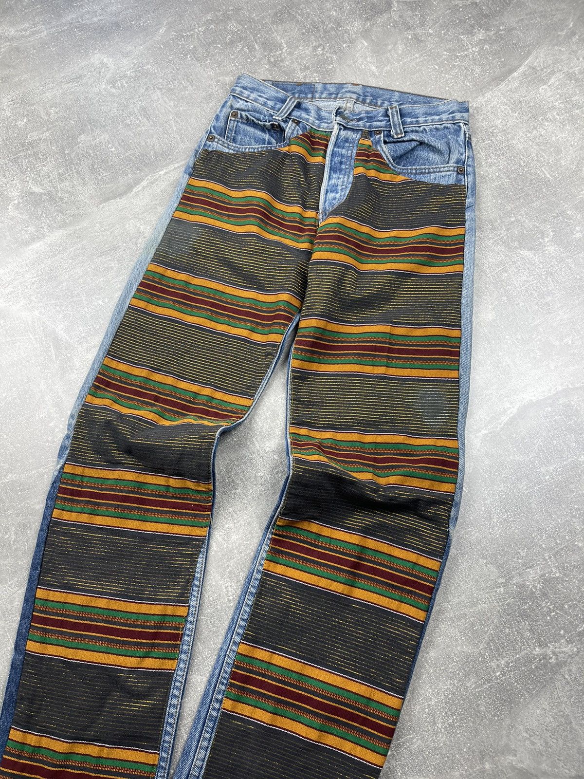 Levi's × Levi's Vintage Clothing × Vintage Levi’s Vintage 701 Denim Stripped Custom Jeans 80s USA Size 28" / US 6 / IT 42 - 3 Thumbnail