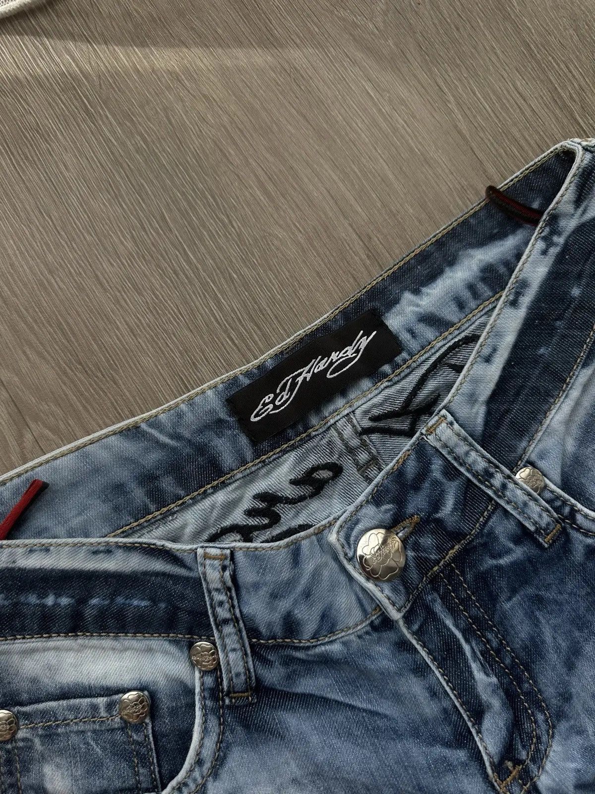 Christian Audigier × Ed Hardy × Vintage Vintage Ed Hardy Christian Audigier Denim Pants Size US 27 - 10 Thumbnail