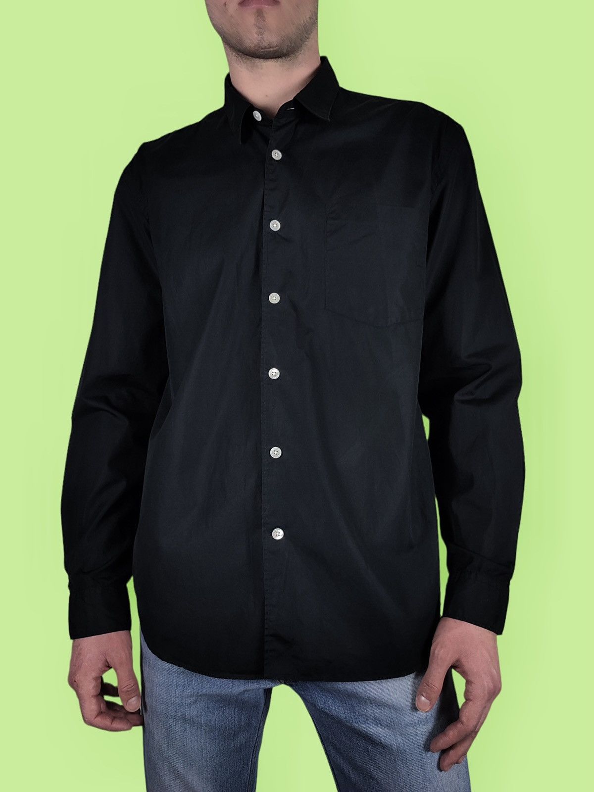 Our Legacy Our Legacy Black Oversized Pearl Long Sleeve Shirt Size US L / EU 52-54 / 3 - 1 Thumbnail