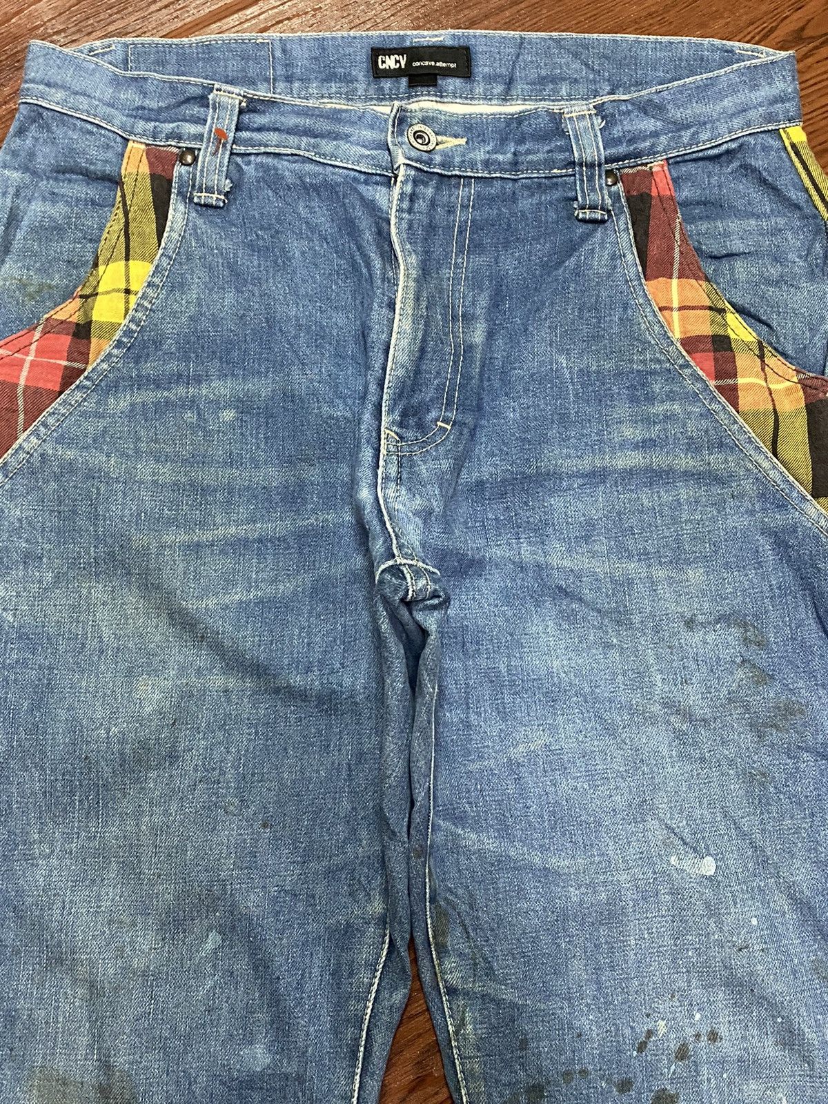 Japanese Brand Vintage Japanese Brands Checker Pocket Loose Jeans Size US 32 / EU 48 - 3 Thumbnail