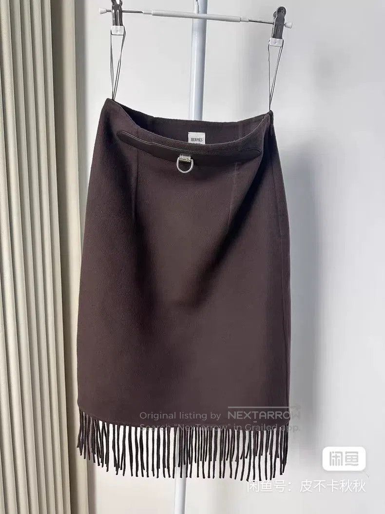Hermes Hermes Brown fringed set Size XXS / US 00 / IT 34 - 3 Thumbnail