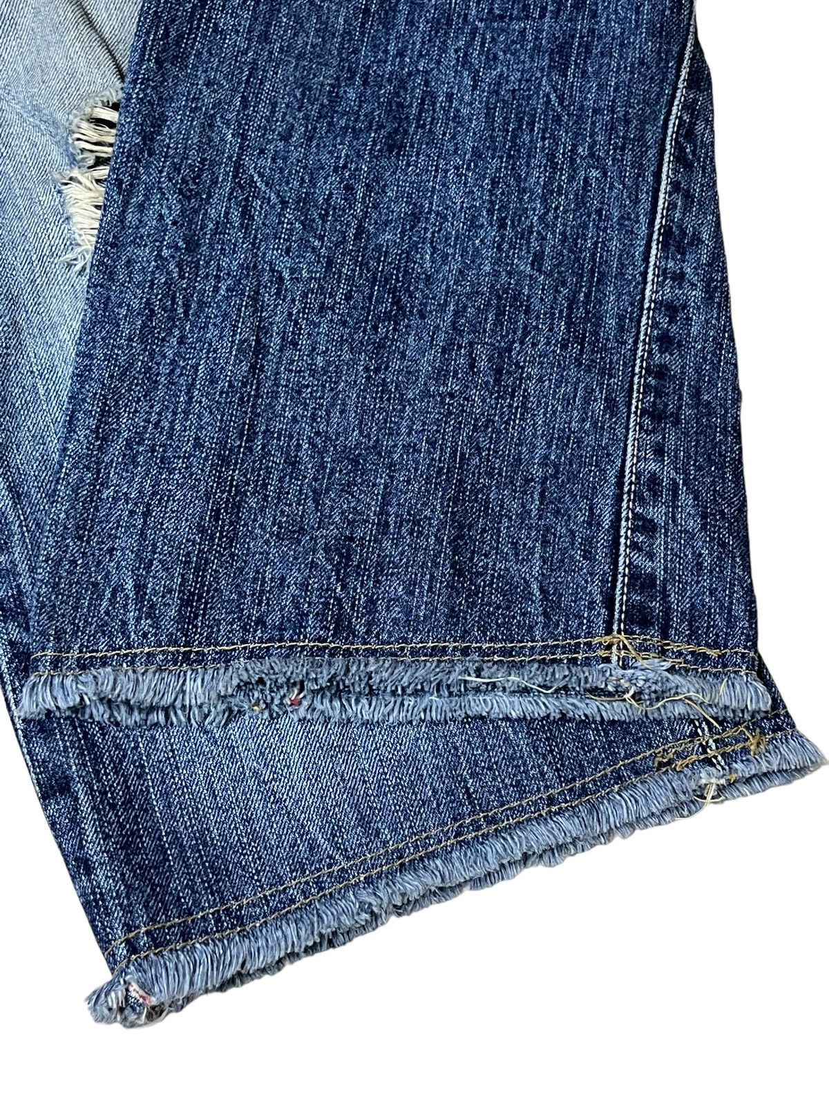 Edwin SICK🔥VINTAGE EDWIN 505s DISTRESSED SELVEDGE 3 QUARTER JEANS Size US 32 / EU 48 - 10 Thumbnail