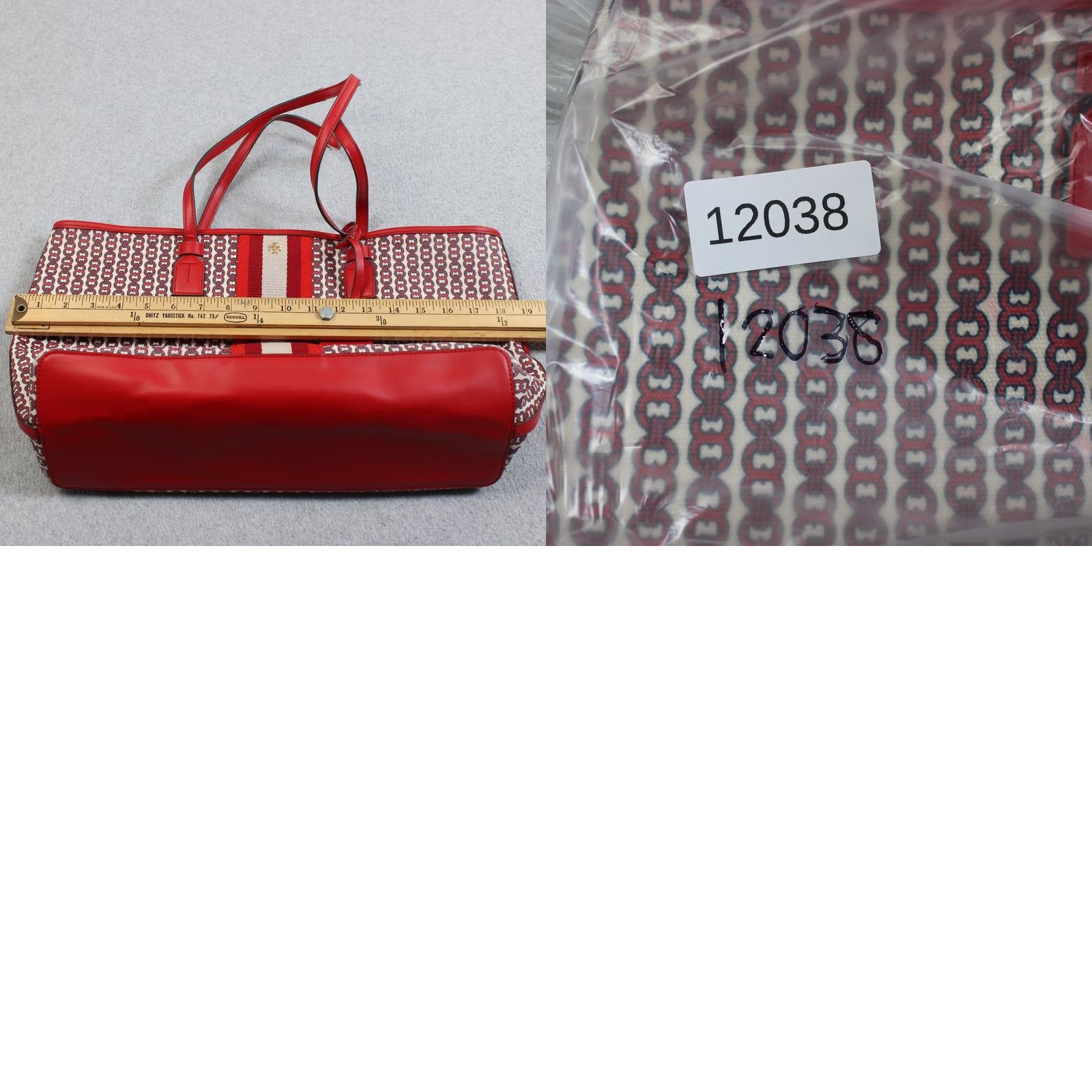 Tory Burch Tory Burch Tote Bag Women Large Red Leather Canvas Purse Luxury Carryall READ Size ONE SIZE - 9 Thumbnail
