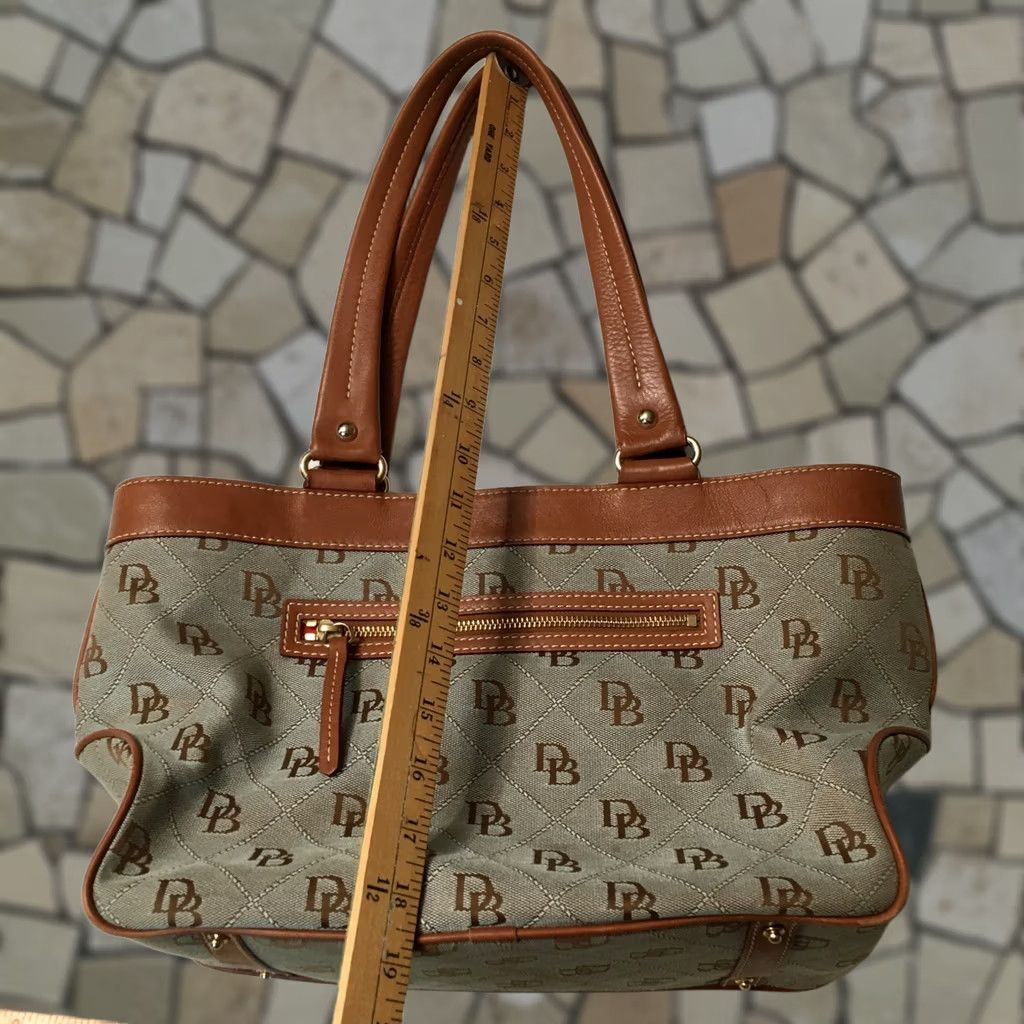 Dooney & Bourke Dooney & Bourke Belvedere Logo Satchel Purse Canvas Brown Red Lining Large Women VINTAGE Bag Satchel/Top Handle Size ONE SIZE - 1 Thumbnail
