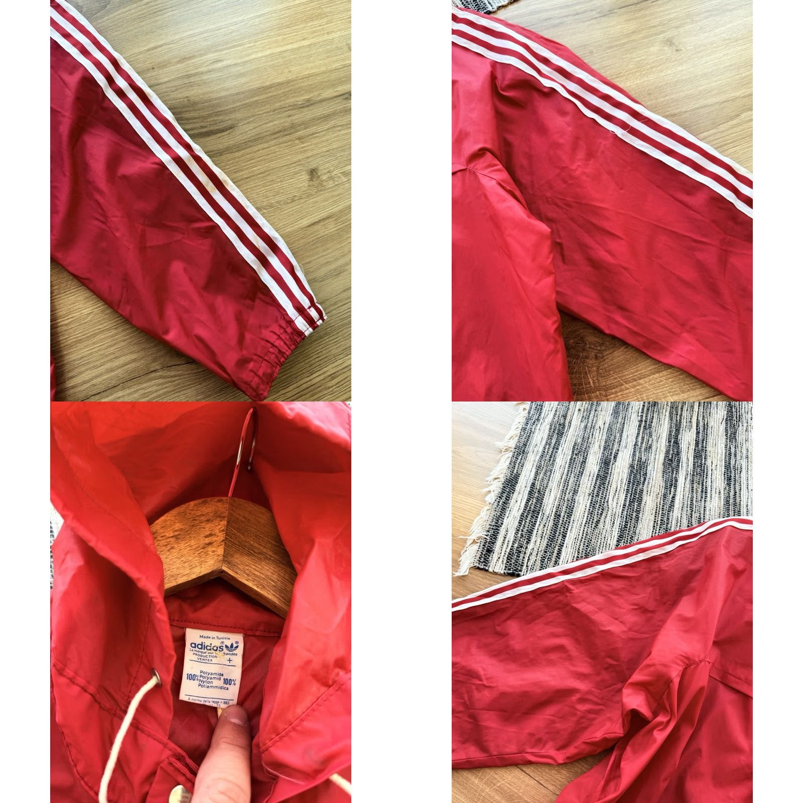 Adidas VINTAGE adidas VentexJacket Nylon Full Zip Men Red 80s 70s Retro Tunisian Made In Tunisia Sz L-XL Football Track Jacket Size US L / EU 52-54 / 3 - 8 Thumbnail