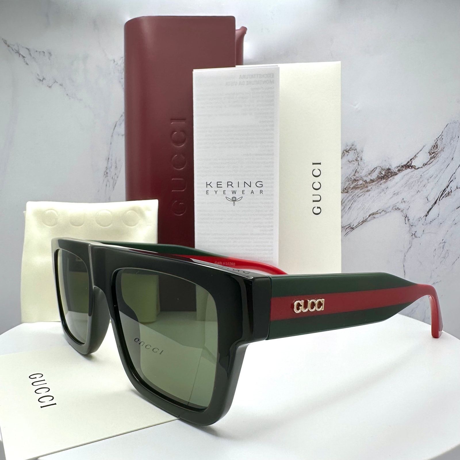 Gucci New GUCCI Sunglasses Black Classic Web Arm Authentic 2025 Size ONE SIZE - 22 Thumbnail