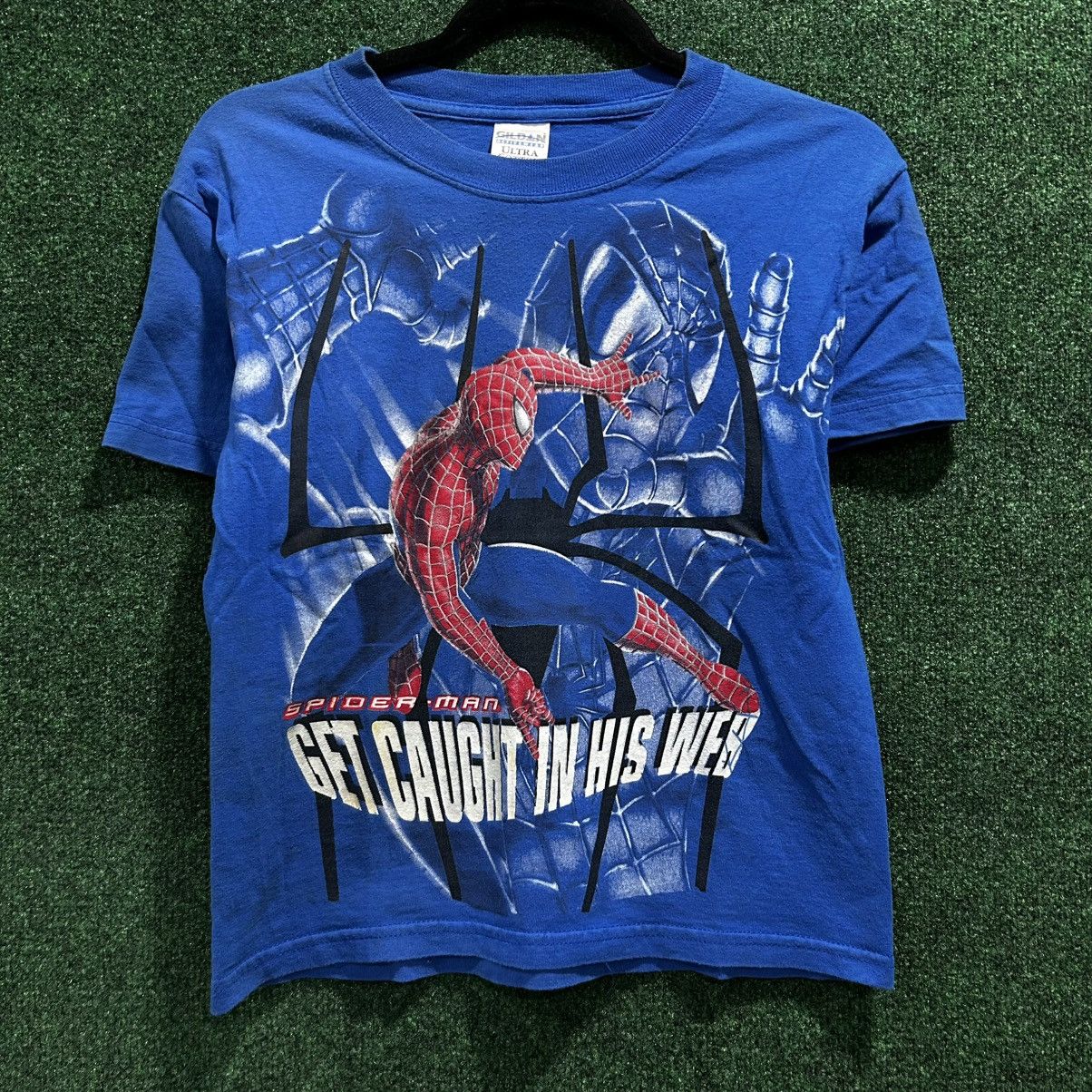 Marvel Comics × Vintage Y2K Spider Man GelPrint Movie Tee Size Youth Medium Size US S / EU 44-46 / 1 - 1 Thumbnail