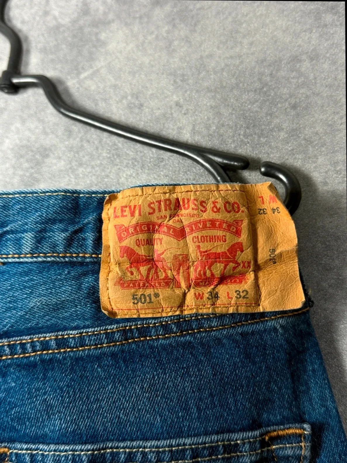 Levi's Levi Strauss 501 Jeans klassisch dunkelblau Denim Vintage Size US 34 / EU 50 - 3 Thumbnail
