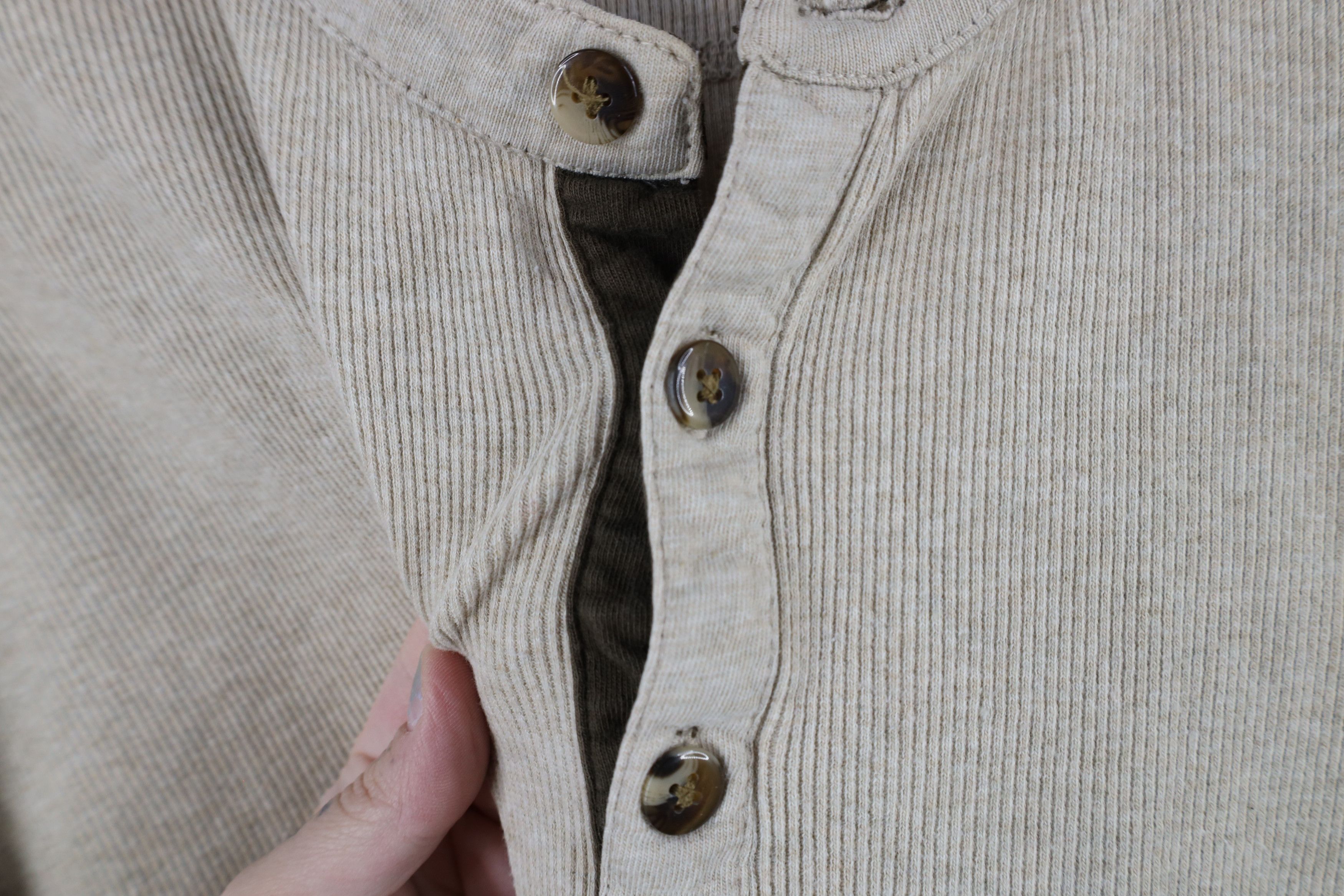 Vintage Vintage 90s Lee Dungarees Knit Long Sleeve Henley T-Shirt Size US L / EU 52-54 / 3 - 4 Thumbnail