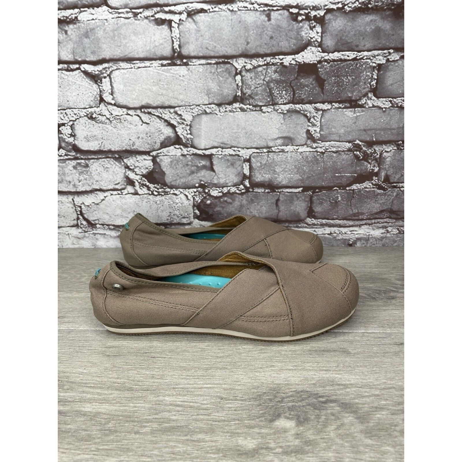 Other Mozo Taupe Canvas Fabric Comfort Slip Ballet Flats Shoes Wom Size US 8 / IT 38 - 17 Thumbnail