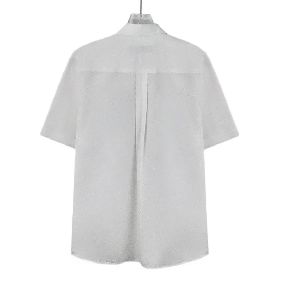 Givenchy Givenchy White Cotton Collared Short Sleeve Shirt K26WX Size US XS / EU 42 / 0 - 2 Thumbnail