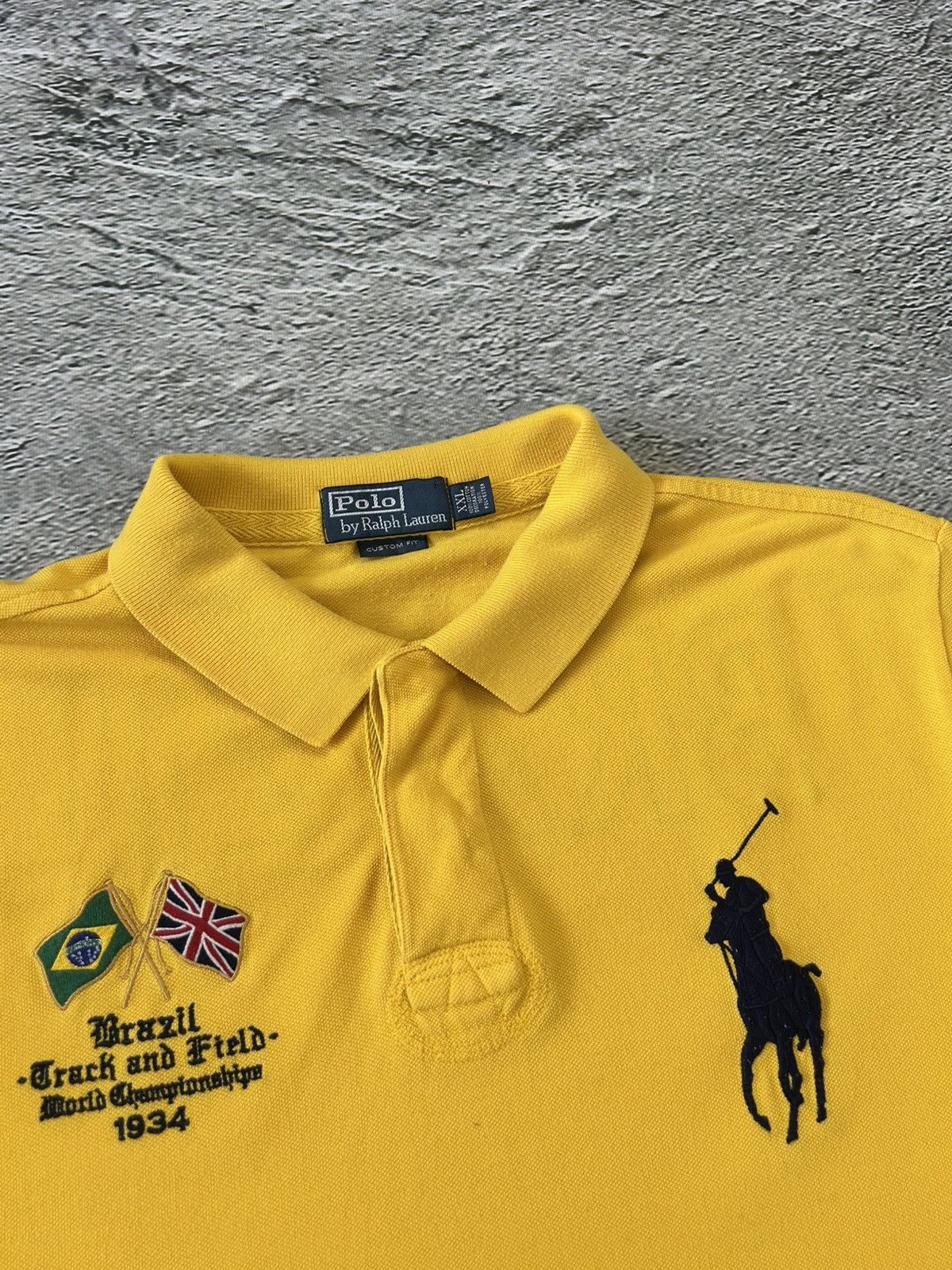 Ralph Lauren Chief Keef Polo Ralph Lauren vintage Brazil big pony yellow Size US XXL / EU 58 / 5 - 2 Thumbnail