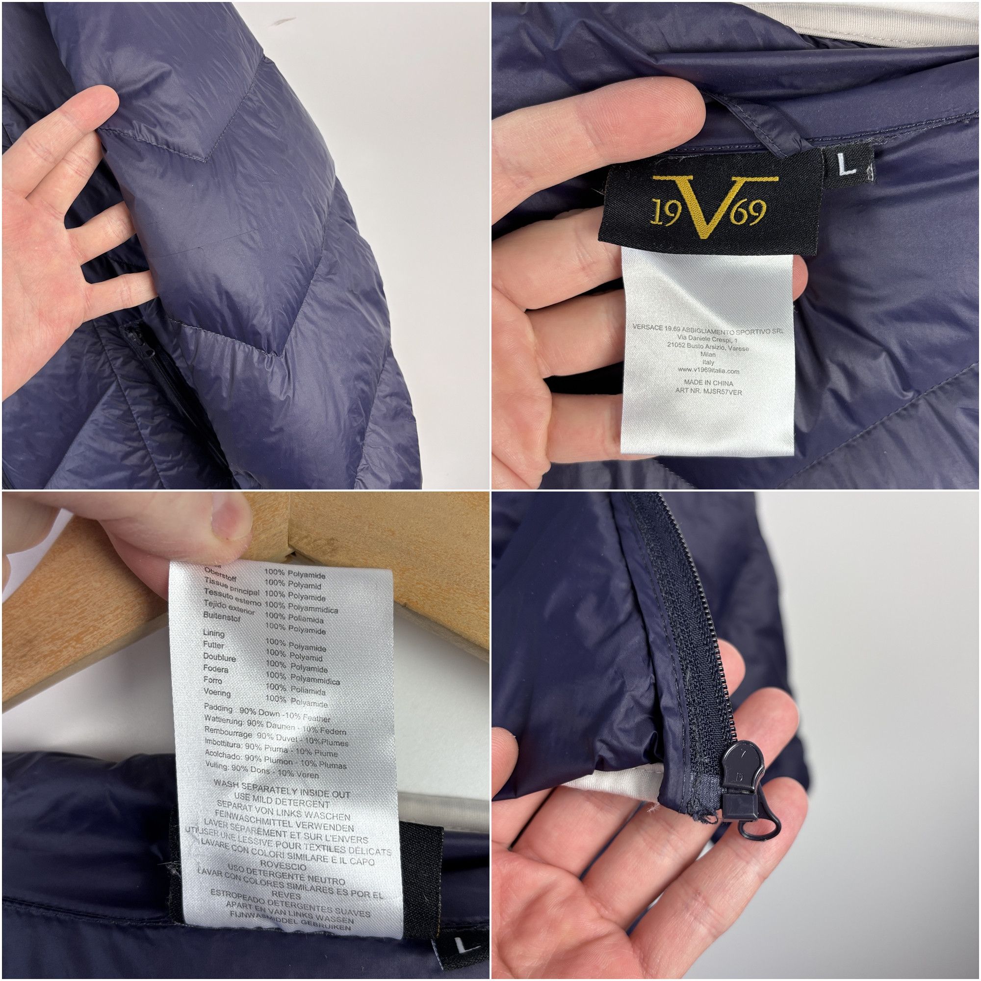 Versace Versace 1969 Lightweight Down Jacket Purple 19V69 Size L Size US L / EU 52-54 / 3 - 10 Thumbnail