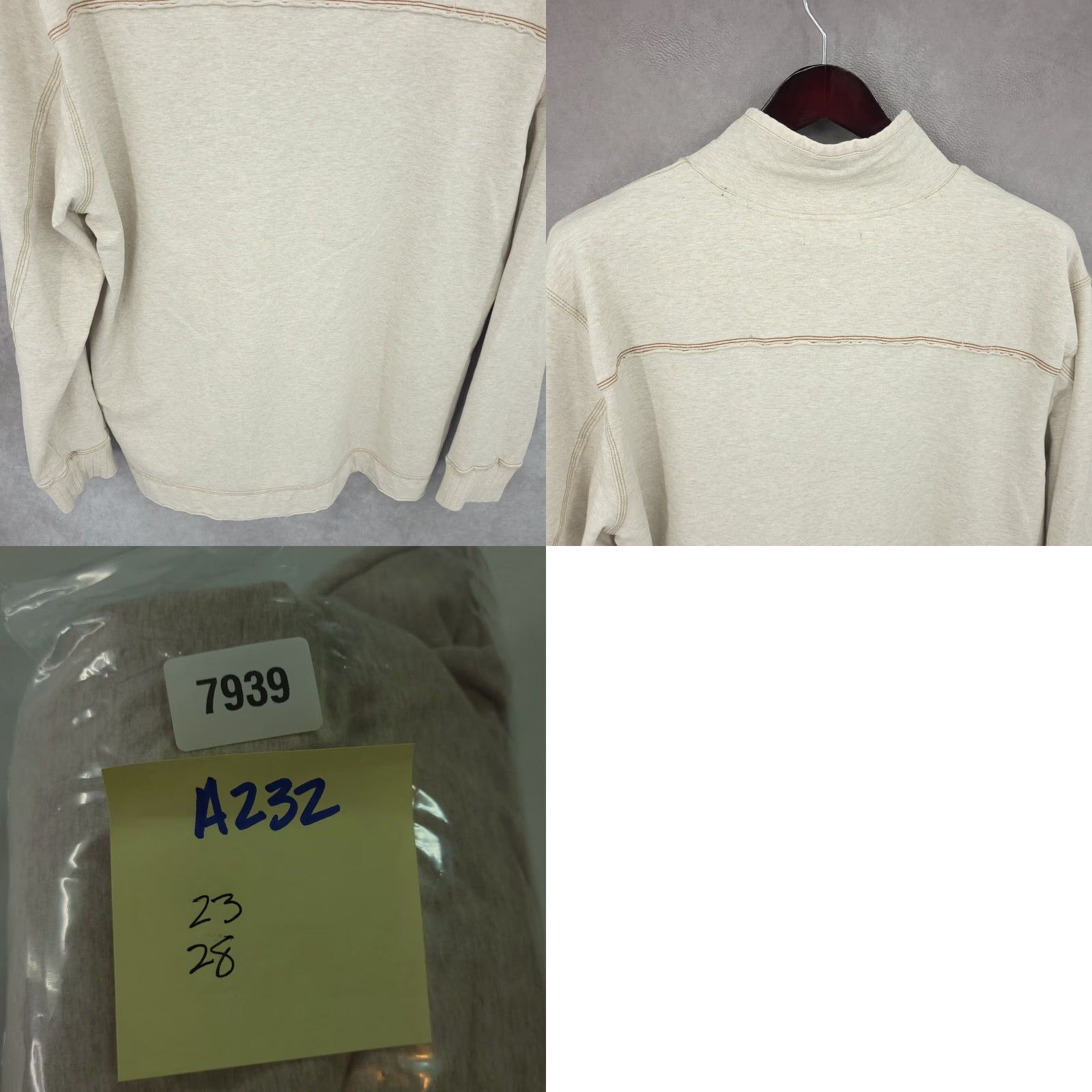 Vintage Jeremiah Sweater Mens XL Beige Pullover Mock Neck Long Sleeve Cotton Blend Size US XL / EU 56 / 4 - 8 Thumbnail