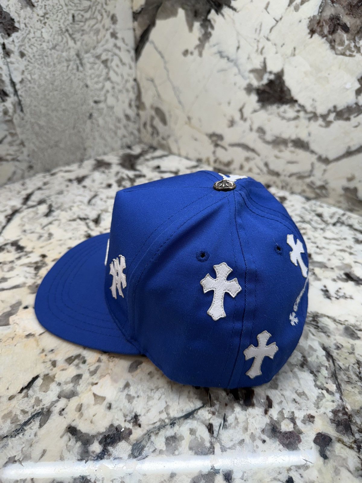 Chrome Hearts Chrome Hearts Cross Patch Hat Blue White Baseball Cap Size ONE SIZE - 6 Thumbnail