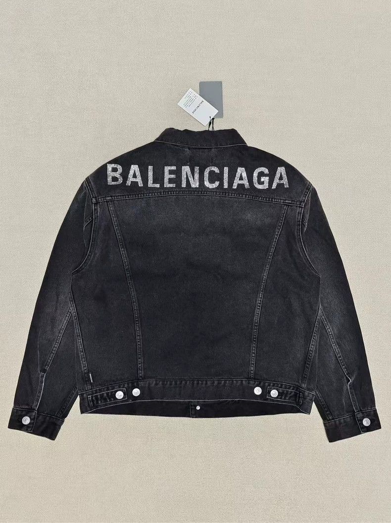 Balenciaga Balenciaga rhinestone logo washed to make old denim jacket- Size US S / EU 44-46 / 1 - 1 Thumbnail