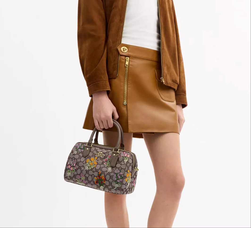 Coach Rowan Satchel Bag With Floral Embroidery CDZ01 Size ONE SIZE - 15 Thumbnail