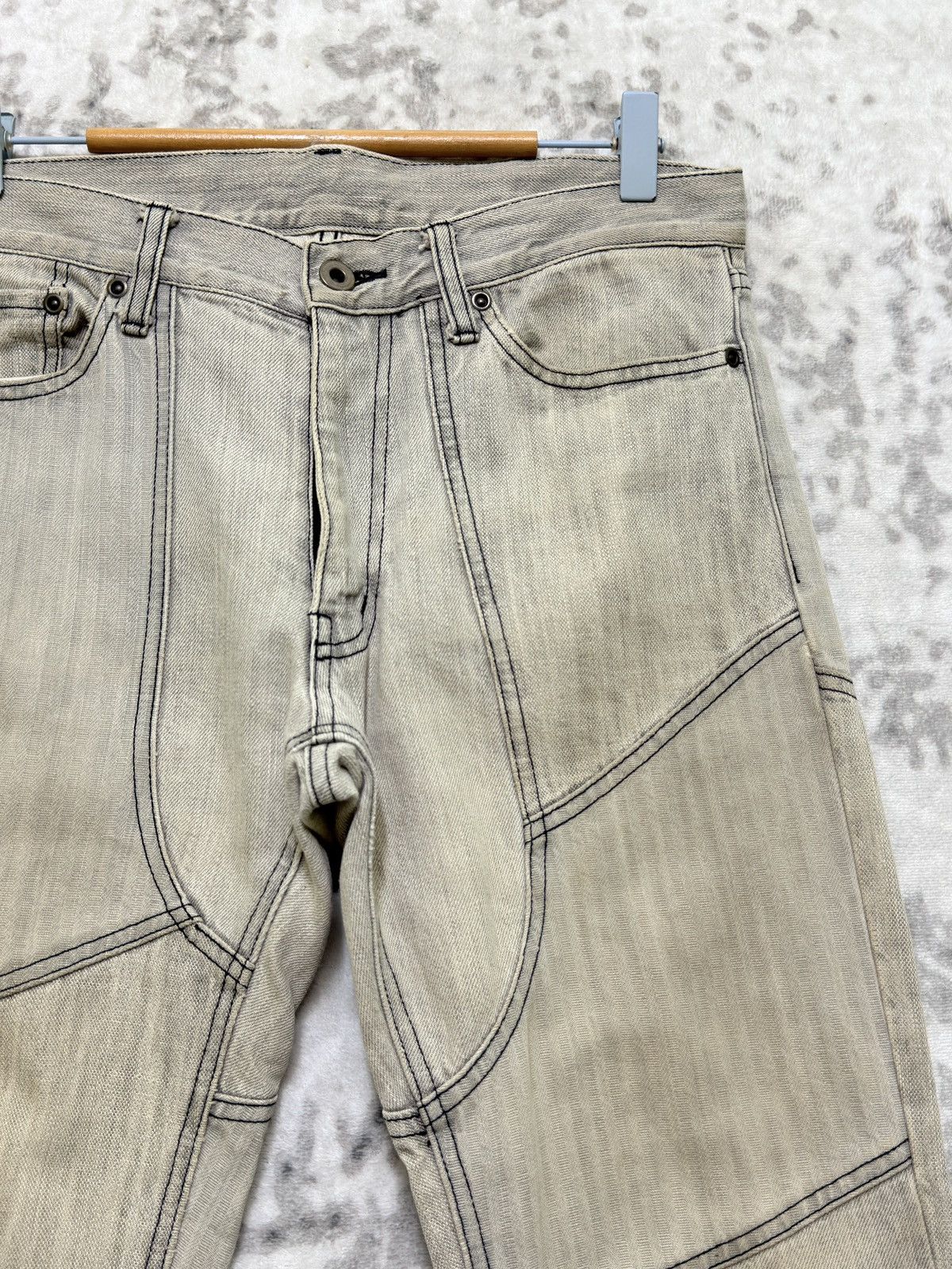 If Six Was Nine Flare Rupert Edge Distressed Reconstructed Panelled Jeans Size US 31 - 5 Thumbnail