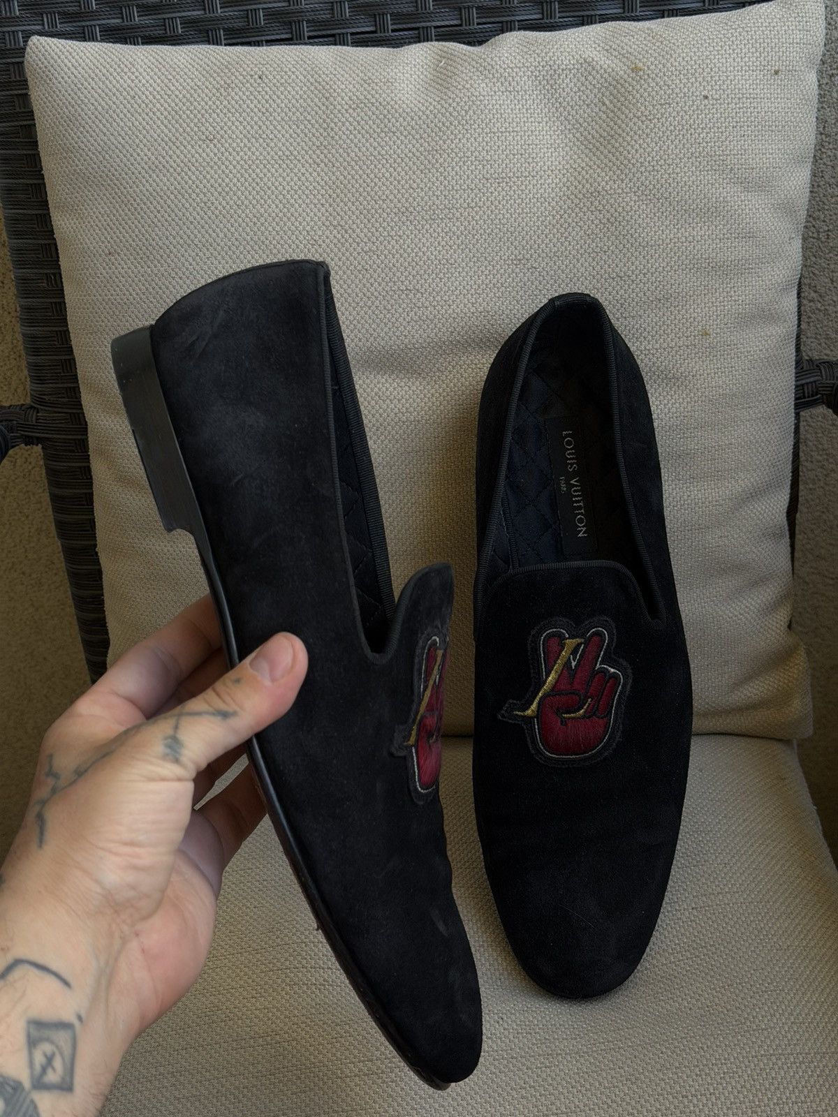 Louis Vuitton Louis vuitton loaffers HAND PEACE LOGO EMBROIDERY Size US 8 / EU 41 - 12 Thumbnail