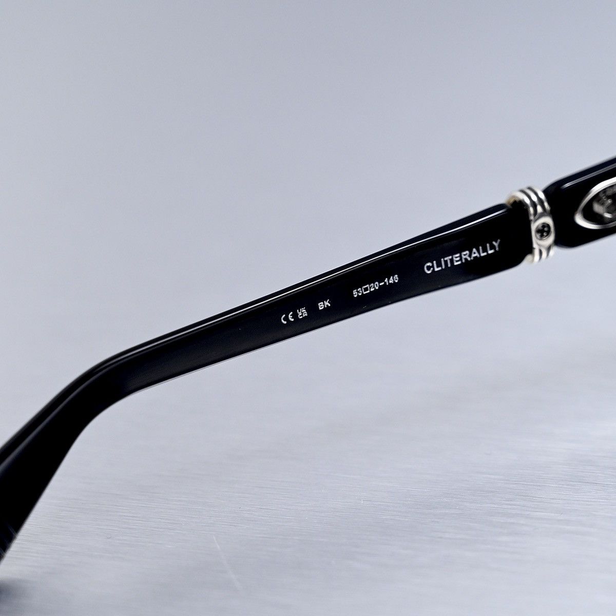 Chrome Hearts CHROME HEARTS CLITERALLY BLACK/SHINY SILVER SUNGLASSES Size ONE SIZE - 6 Thumbnail