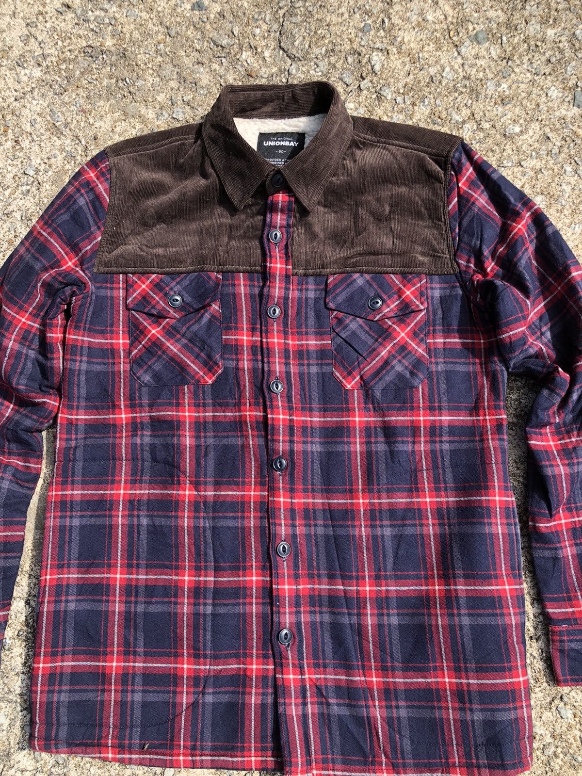 Japanese Brand Vintage Unionbay Plaid Flannel Sherpa Jacket Size US M / EU 48-50 / 2 - 2 Thumbnail