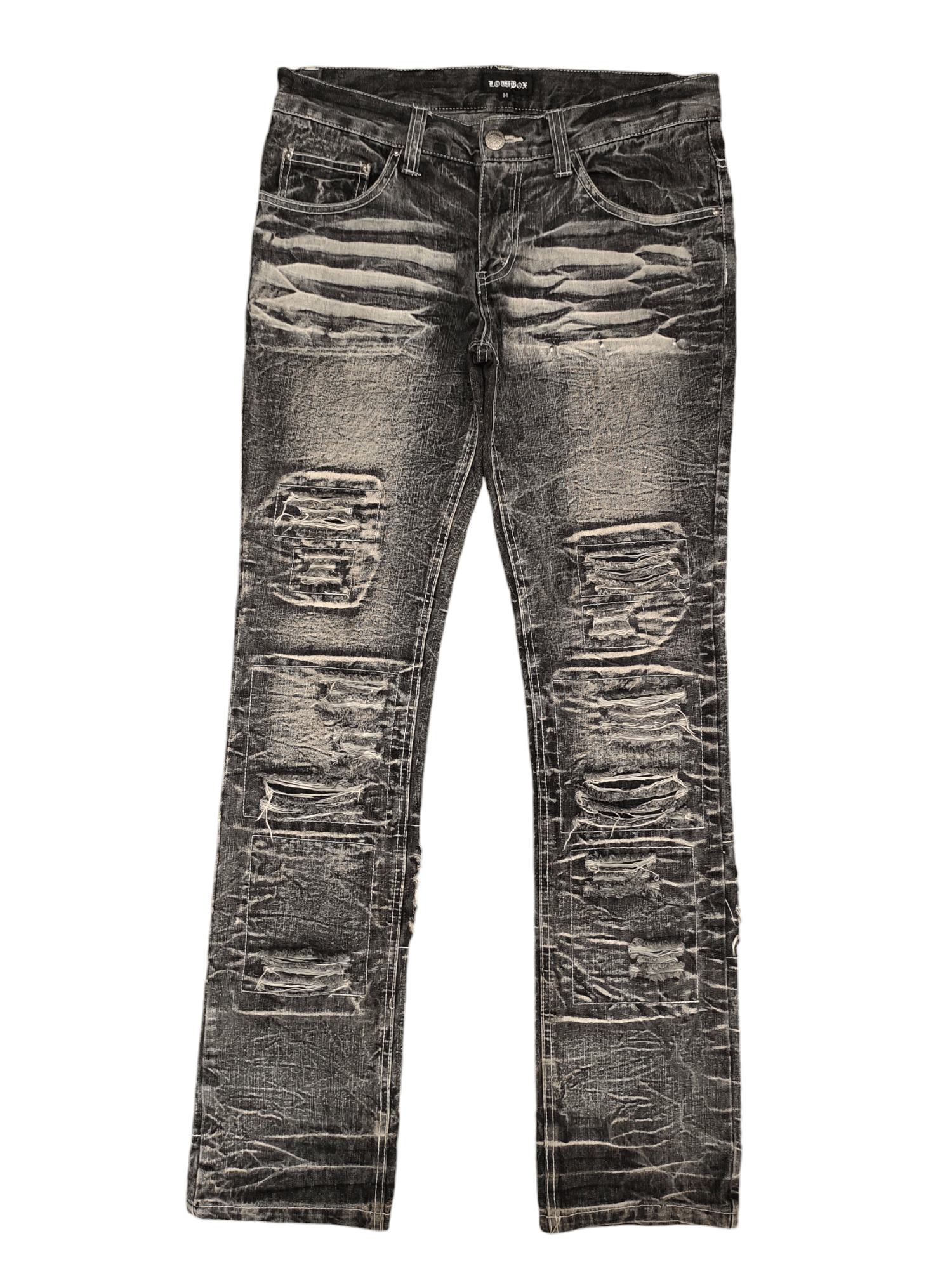 LOWBOX Lowbox Japan Clawmark Distress Faded Patchwork Jeans Y2k Size US 34 / EU 50 - 1 Thumbnail