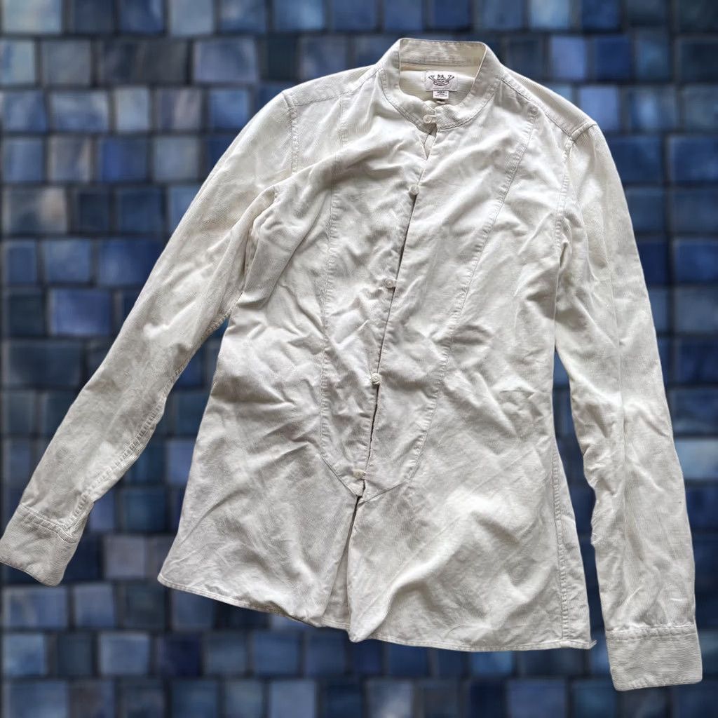 Ralph Lauren RRL RALPH LAUREN CORDUROY SHIRT SIZE S IVORY LONG SLEEVE BAND COLLAR USED MEN Size US S / EU 44-46 / 1 - 1 Thumbnail