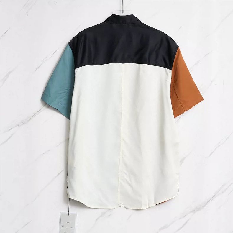 Song For The Mute Song For The Mute Color-blocked satin short-sleeved shirt Size US M / EU 48-50 / 2 - 4 Thumbnail