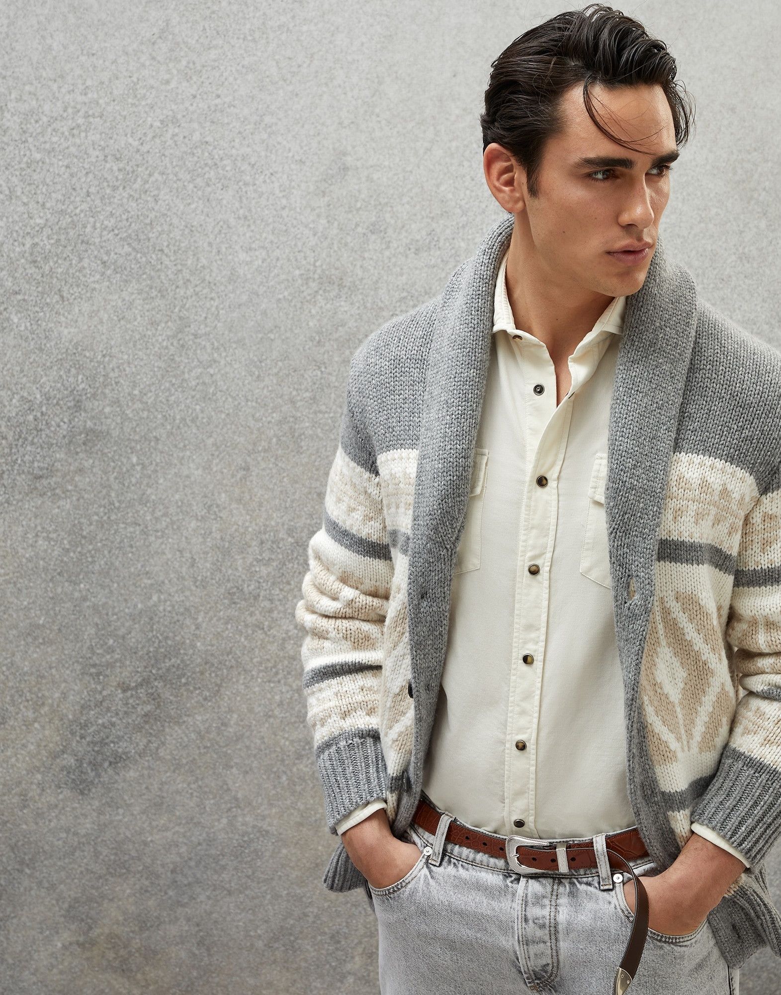 Brunello Cucinelli o1w1db10225 Cashmere Cardigan in Multicolor Size US L / EU 52-54 / 3 - 4 Thumbnail