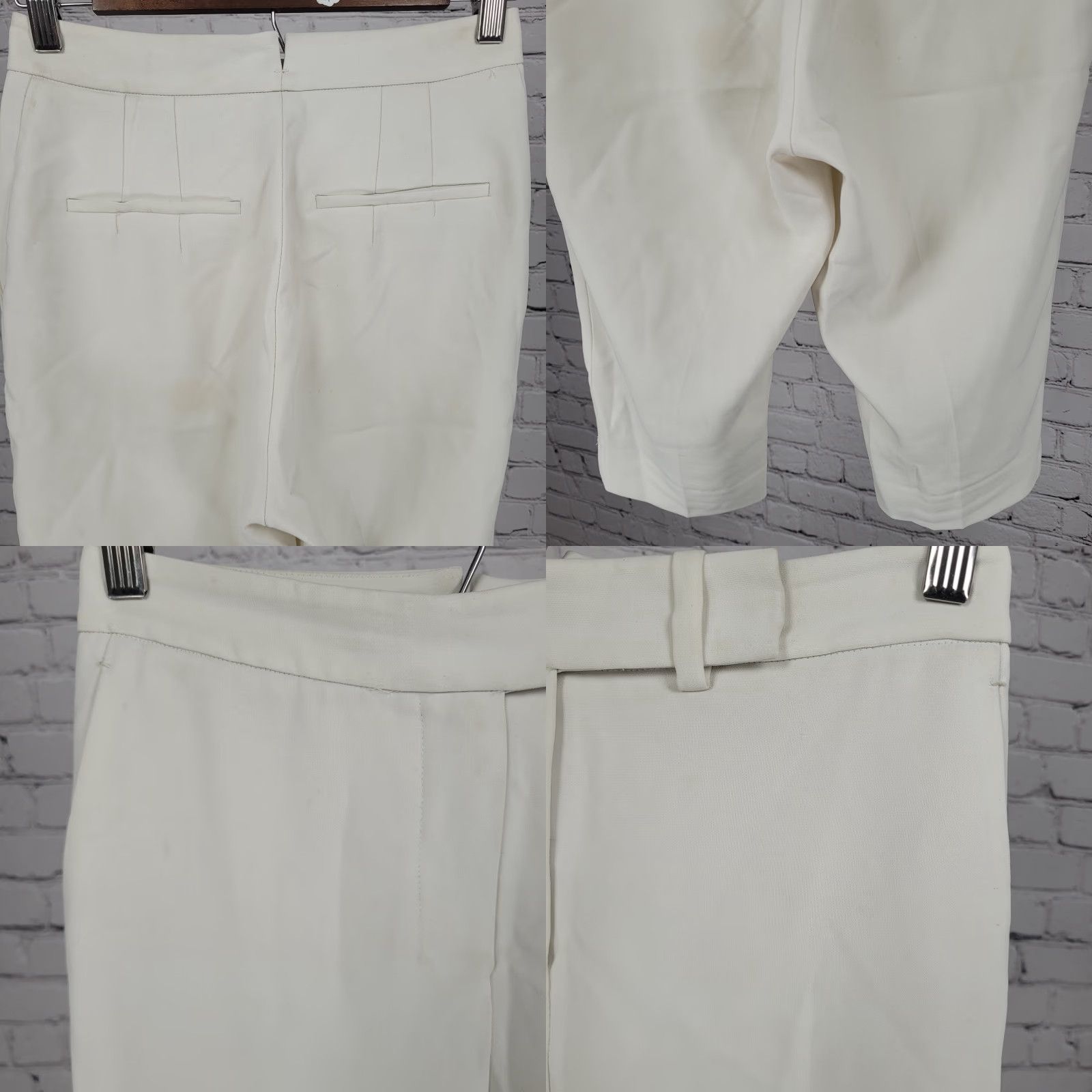 Vintage Babaton Ivory White Mid Rise Capri Pants Tapered Crop Pockets 0 Women Size 25" / US 0 / IT 36 - 8 Thumbnail