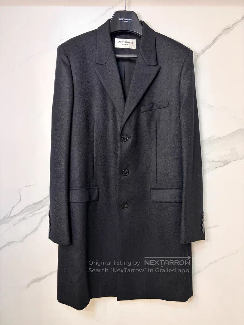 Saint Laurent Paris Saint Laurent Paris Black Wool Coat Size US M / EU 48-50 / 2 - 1 Thumbnail