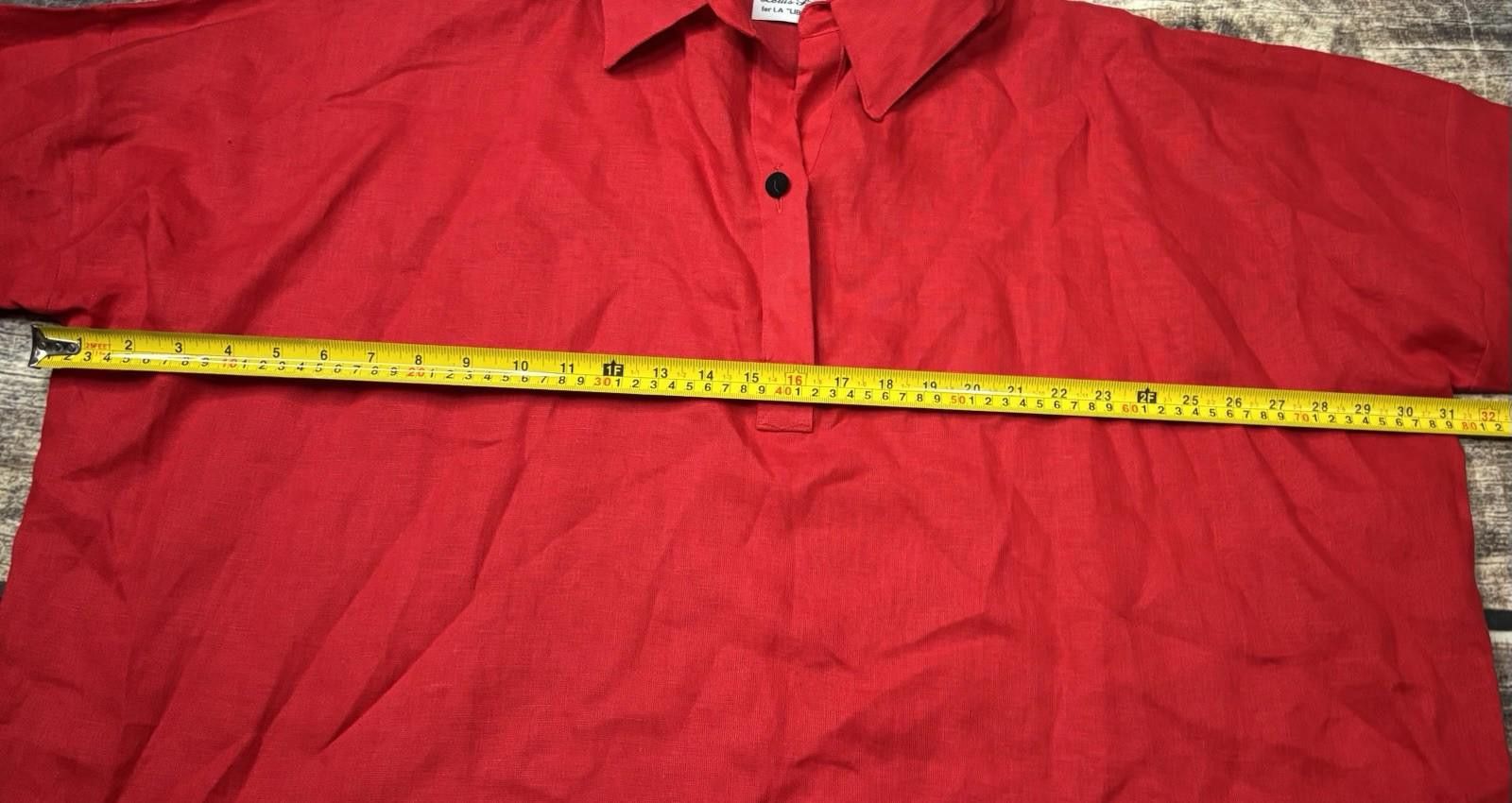 Other Louis Pimon for La Libellule Top Womens 3XL Linen Polo VTG Size 3XL / US 20-22 - 10 Thumbnail