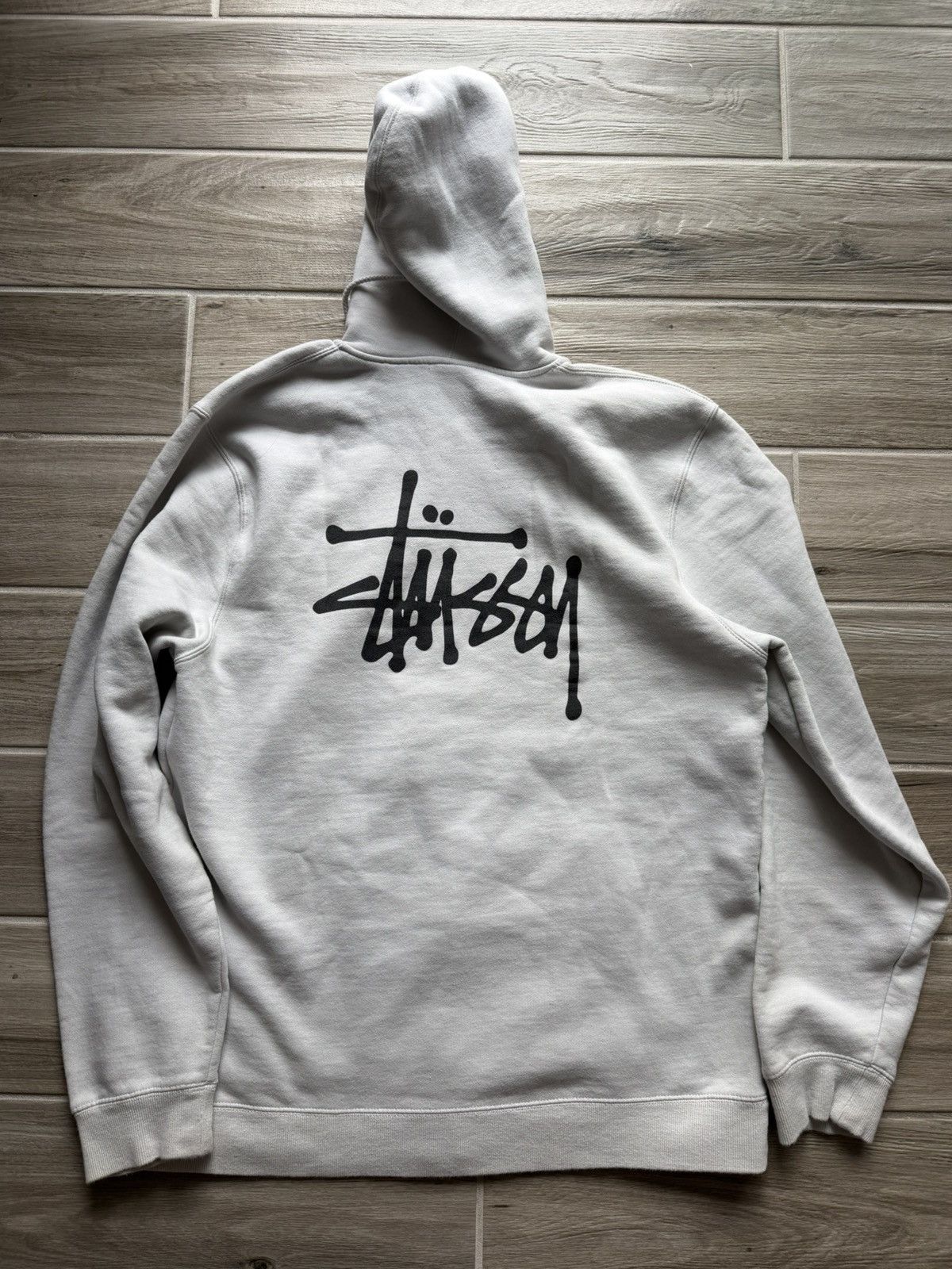 Brand New Stussy Logo Zip-Up Hoodie Jacket Size XXL White DS