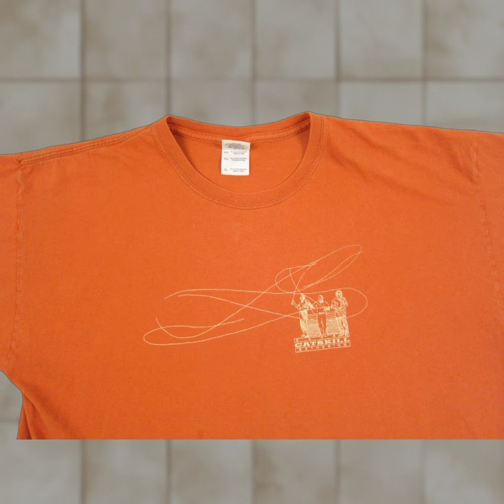 Gildan Vintage Fly Fishing Shirt Womens XL Orange Catskills 90s Gatherin g - Gildan Cotton Crew Neck Short Sleeve T-Shirt Men Size XL / US 12-14 / IT 48-50 - 1 Thumbnail