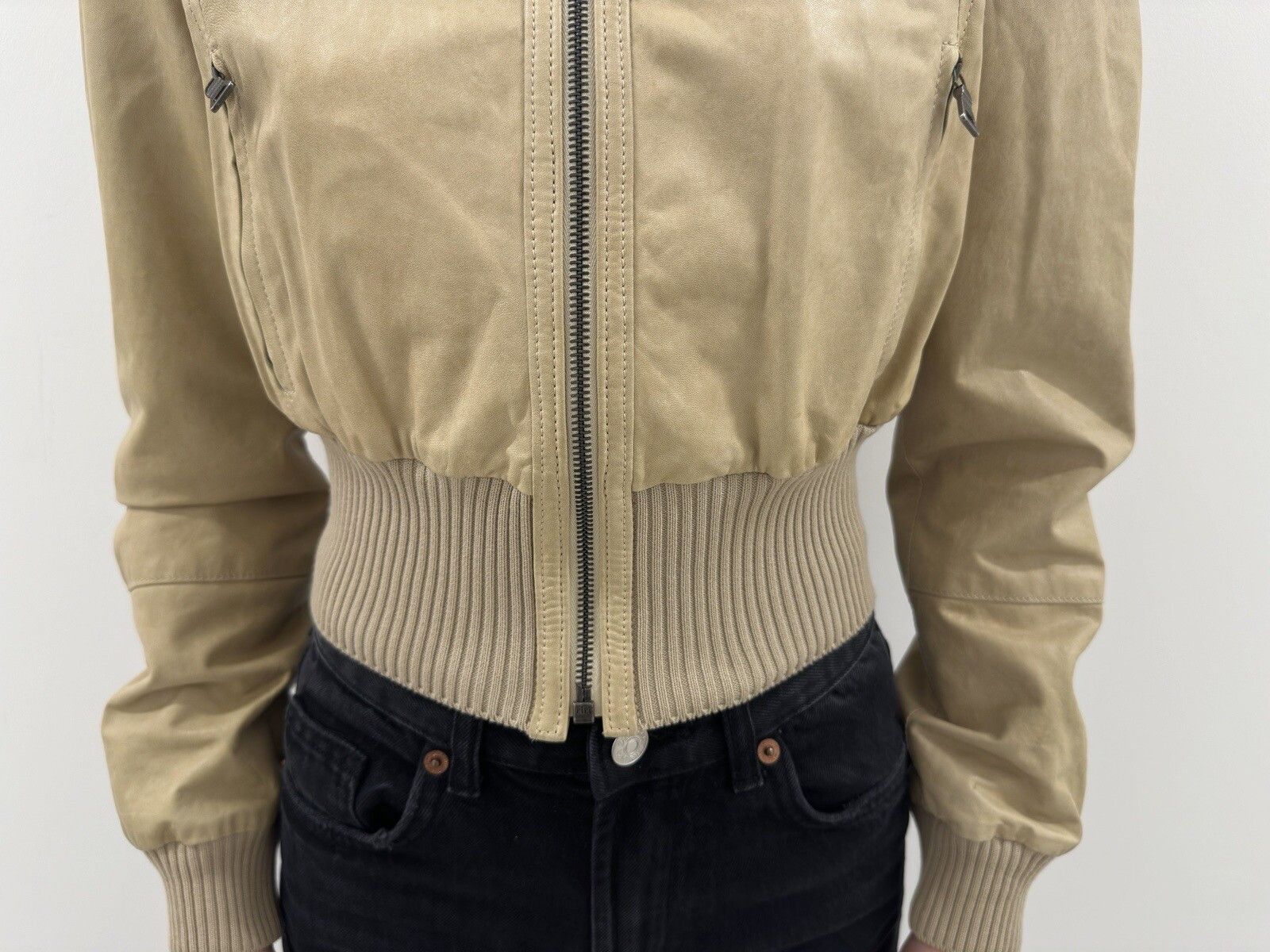 Prada Vintage 2009 Prada Archive Leather Womens Fitted y2k Jacket Size S / US 4 / IT 40 - 4 Thumbnail
