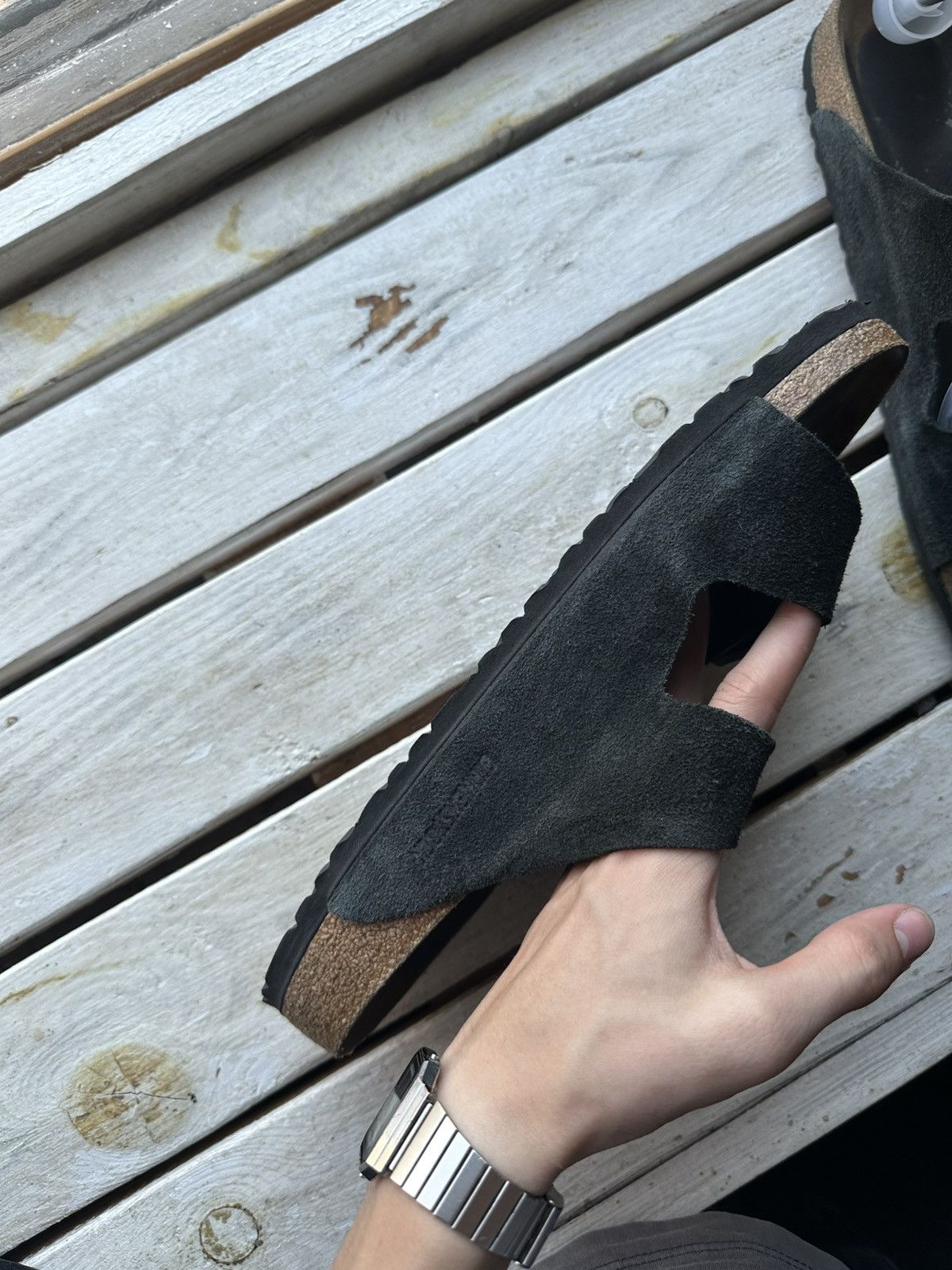 Birkenstock 🚨Vintage Birkenstock 46 black Luxe Sandals rare slides Size US 13 / EU 46 - 4 Thumbnail