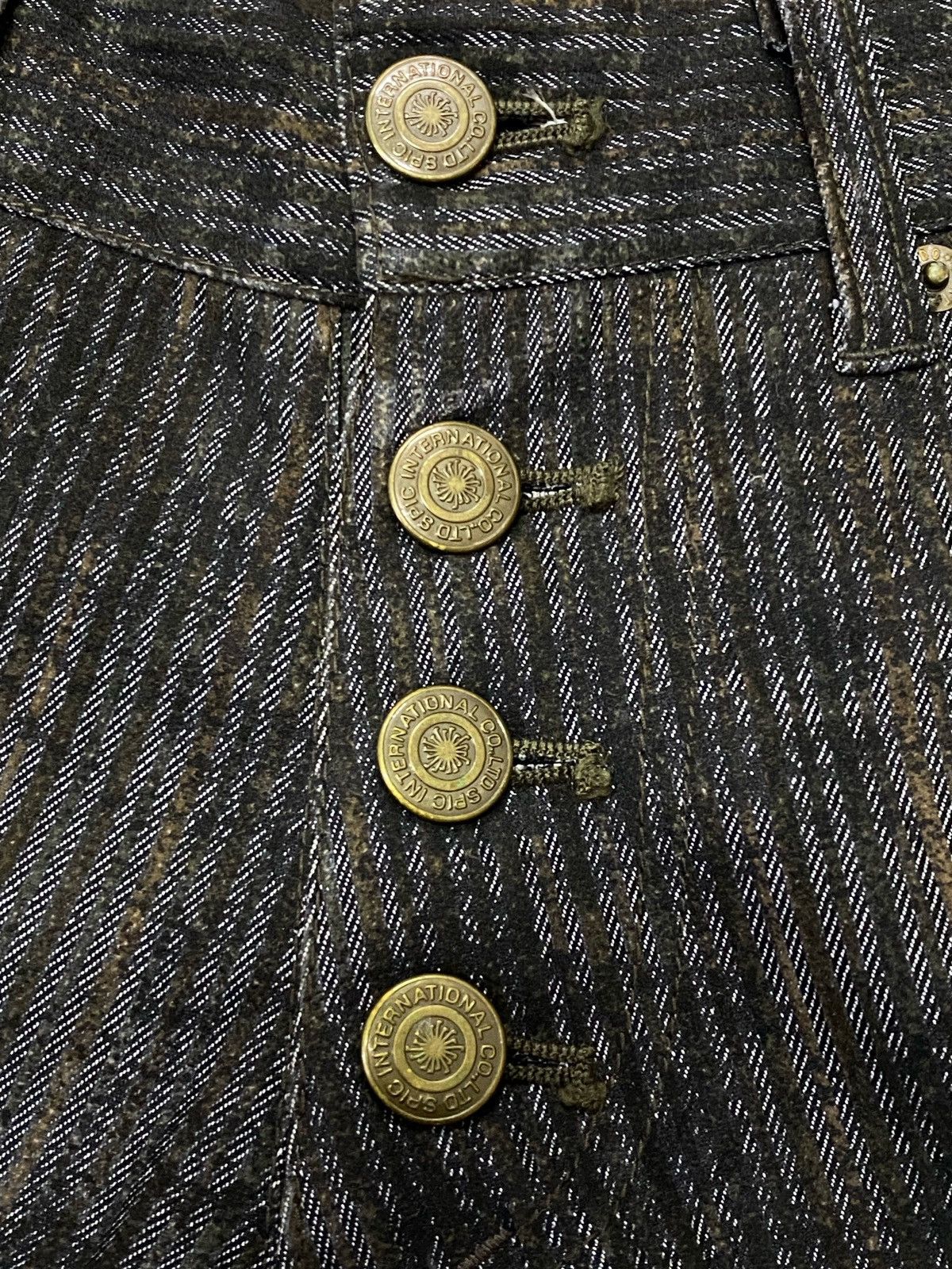 Tornado Mart 💃Tornado Mart Flare Embossed Stripes Jeans Size US 28 / EU 44 - 14 Thumbnail