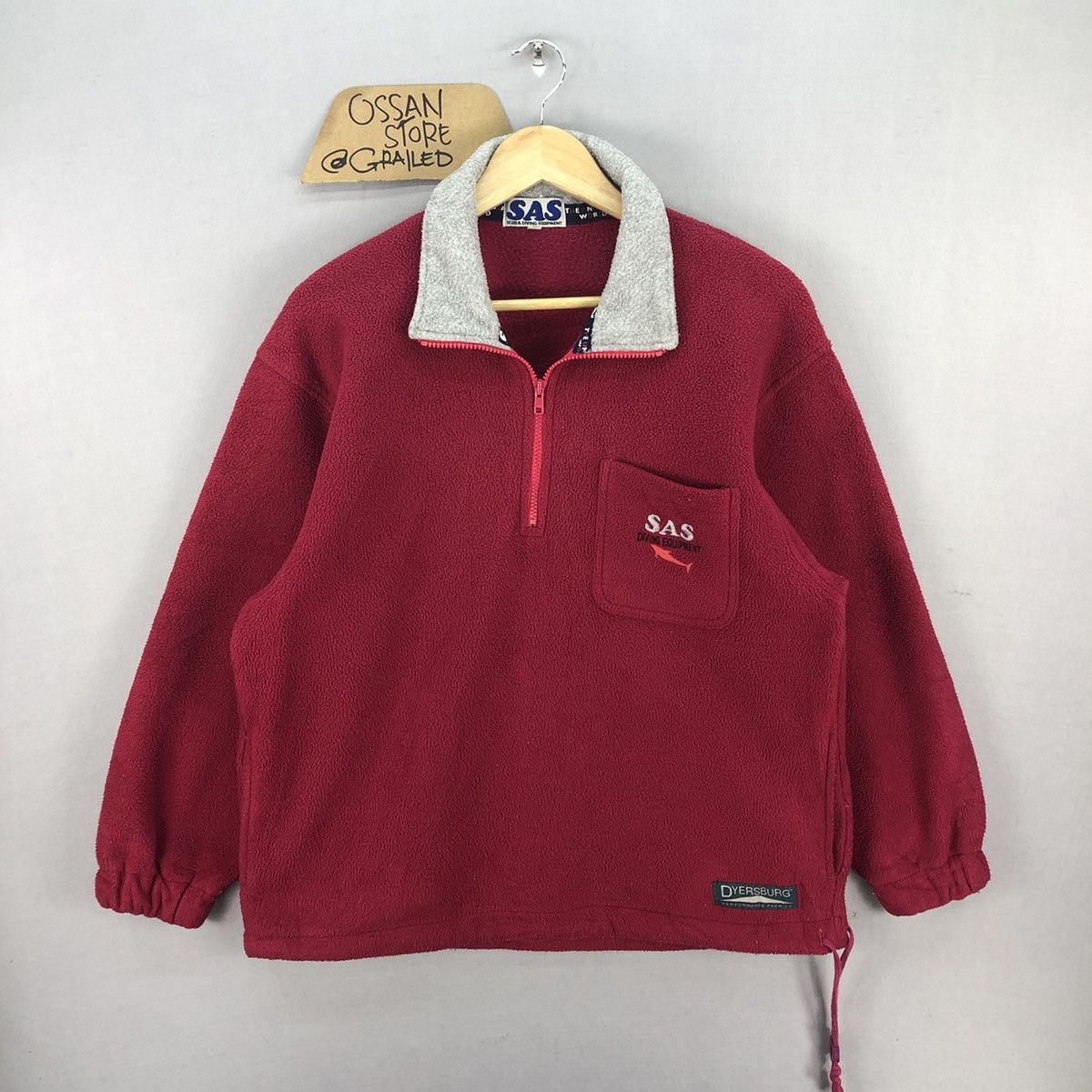 Japanese Brand Vintage SAS Dyersburg Fabrics Half Zipper Pullover Jacket Size US L / EU 52-54 / 3 - 1 Thumbnail