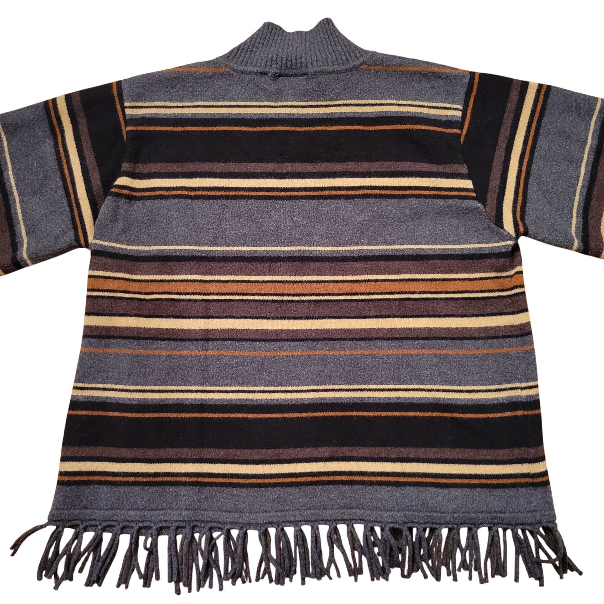 Other Rafaella XL Striped Fringe Sweater Southwestern Serape Cozy Size XL / US 12-14 / IT 48-50 - 9 Thumbnail