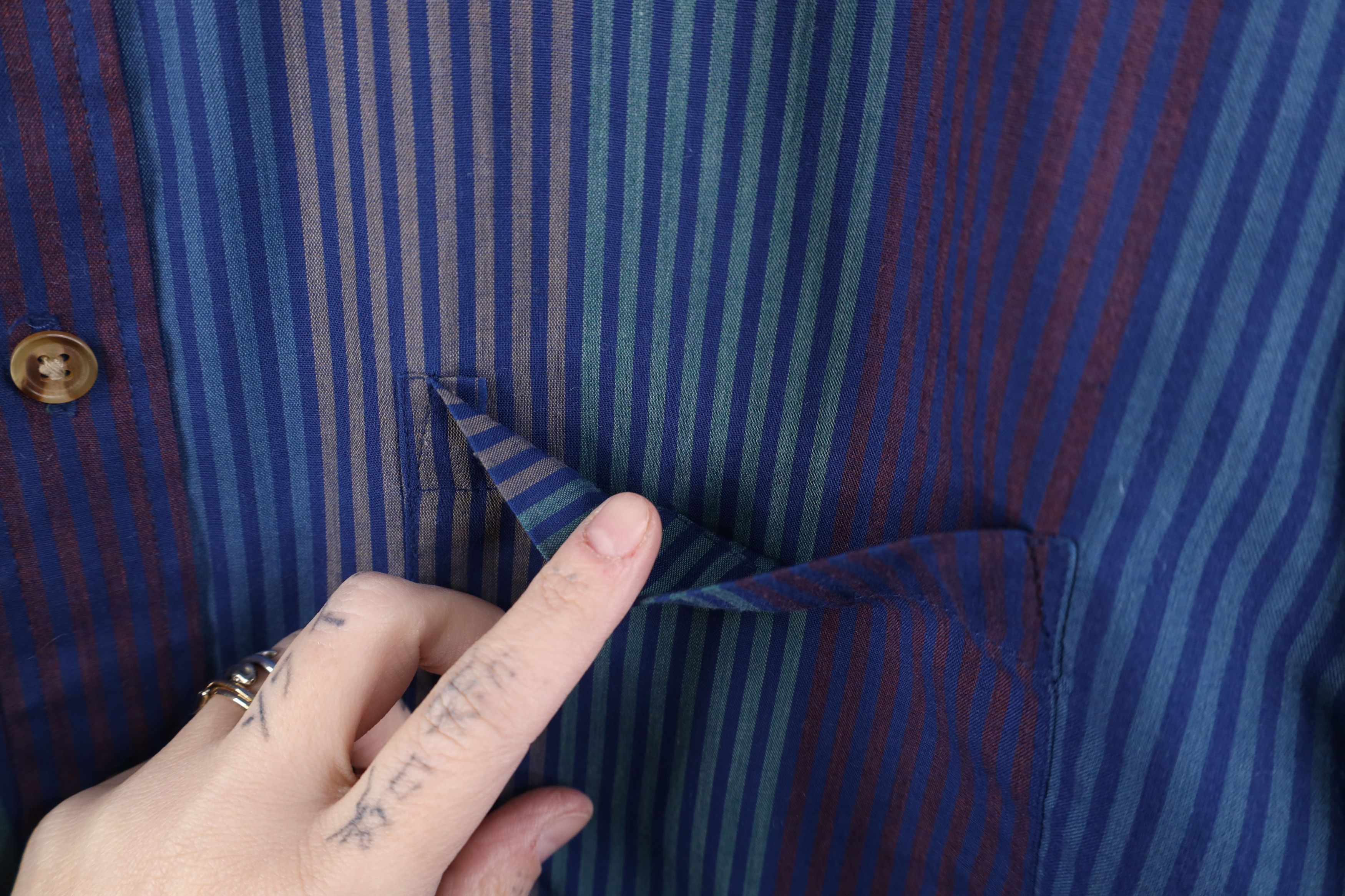 Vintage Vintage 90s Streetwear Block Collared Button Down Shirt Size US L / EU 52-54 / 3 - 6 Thumbnail