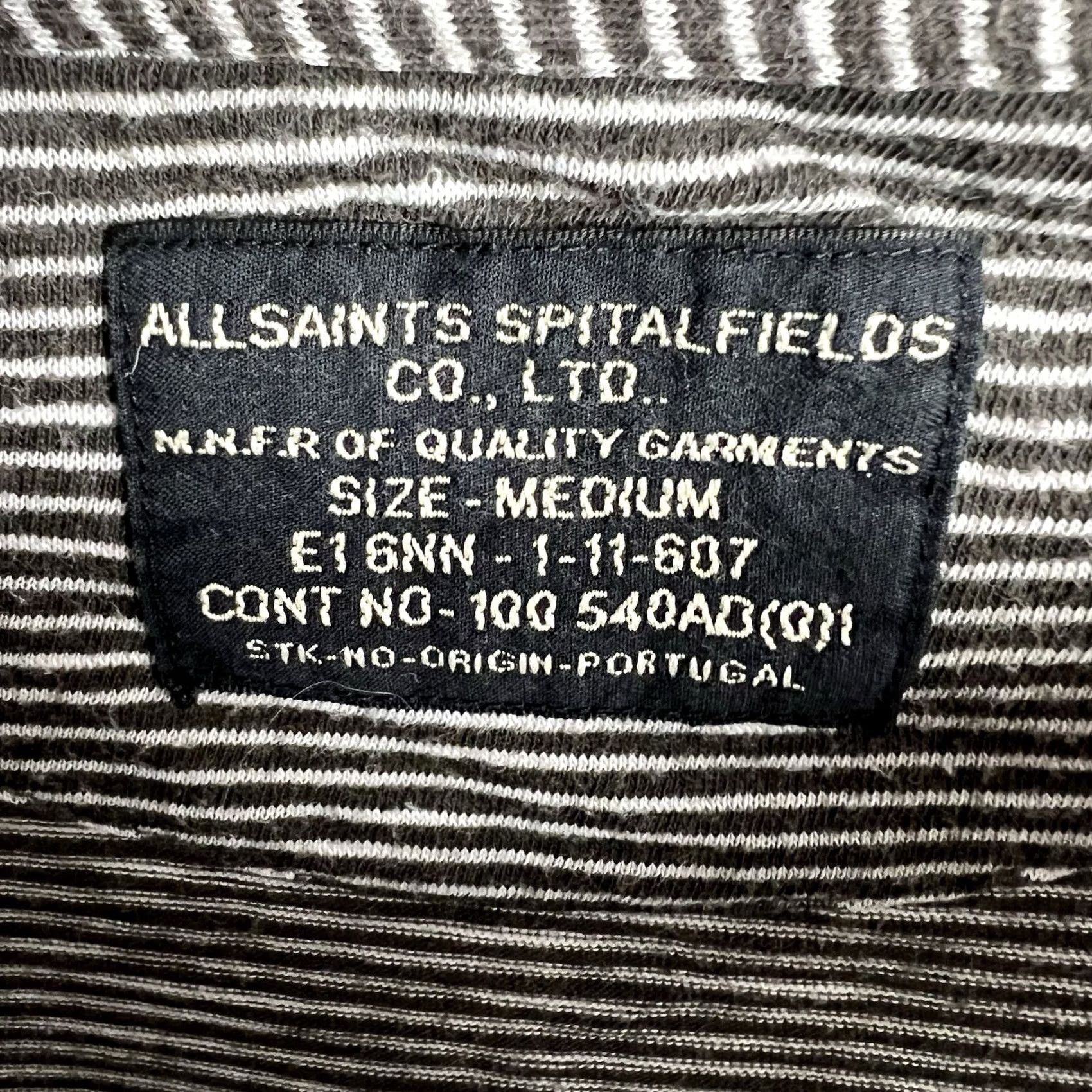 Allsaints Allsaints Striped Longsleeve Womens M Gray Cotton Pullover Size M / US 6-8 / IT 42-44 - 3 Thumbnail